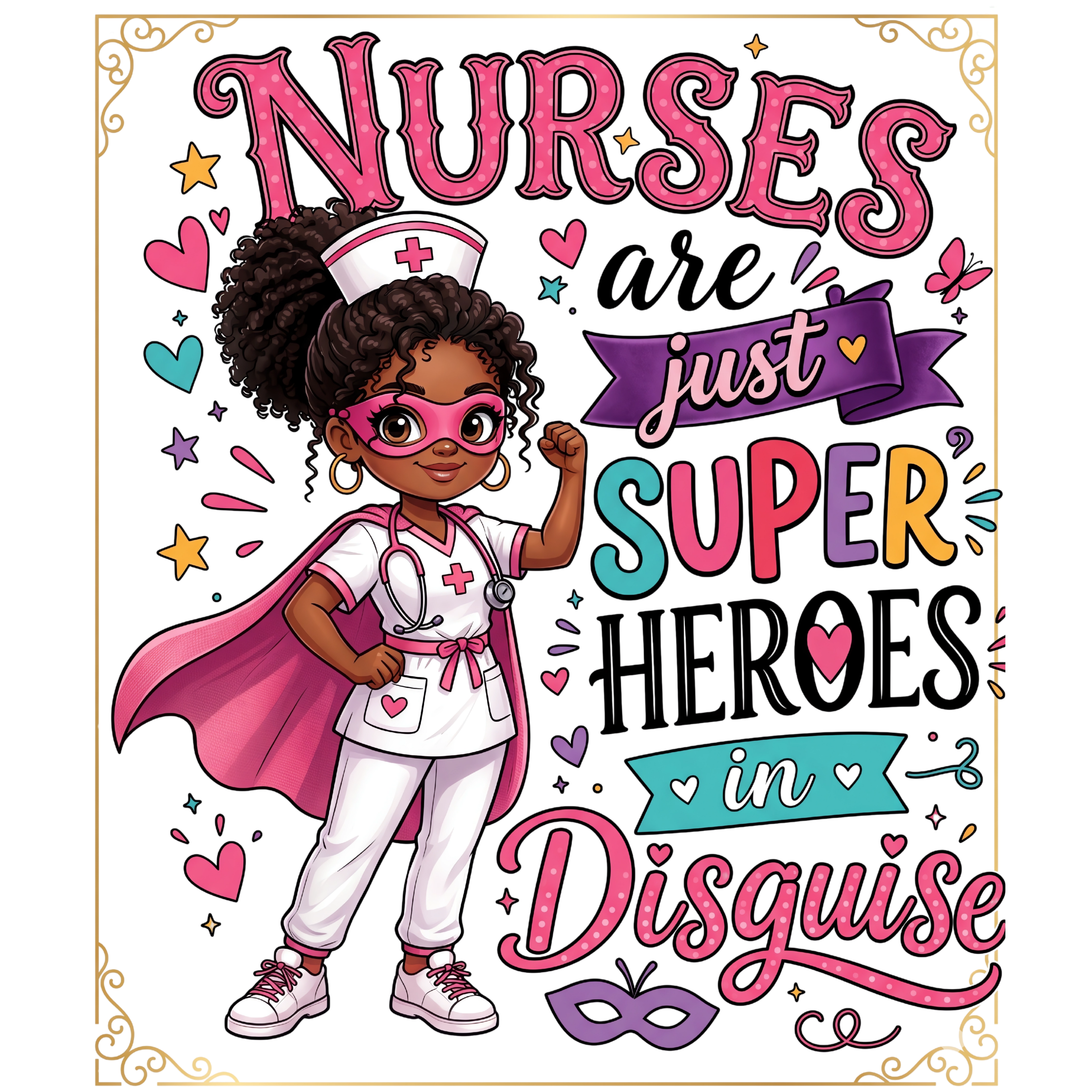 Superhero Nurse In Disguise DTF Transfer