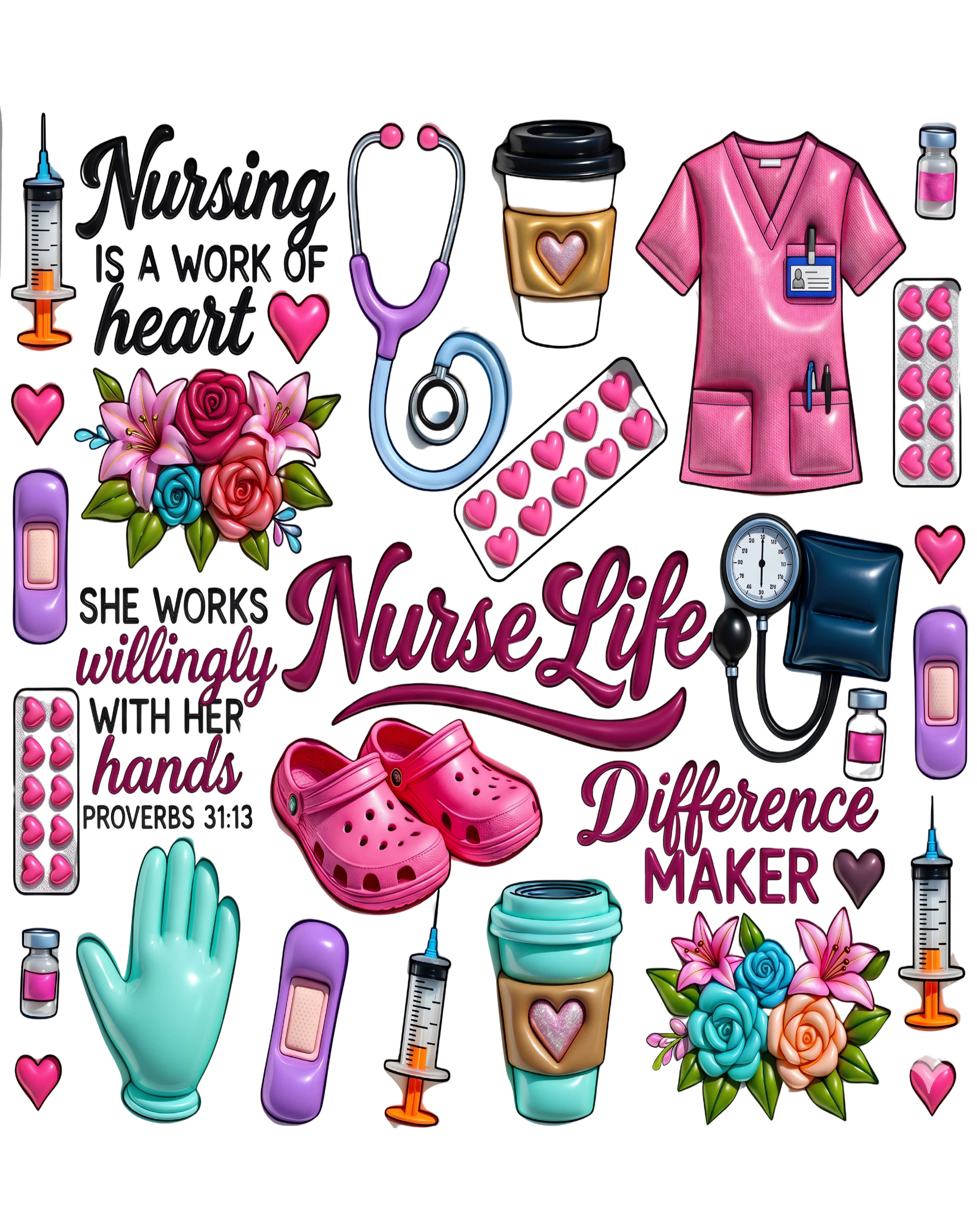 Nurse Life Difference Maker DTF Transfer