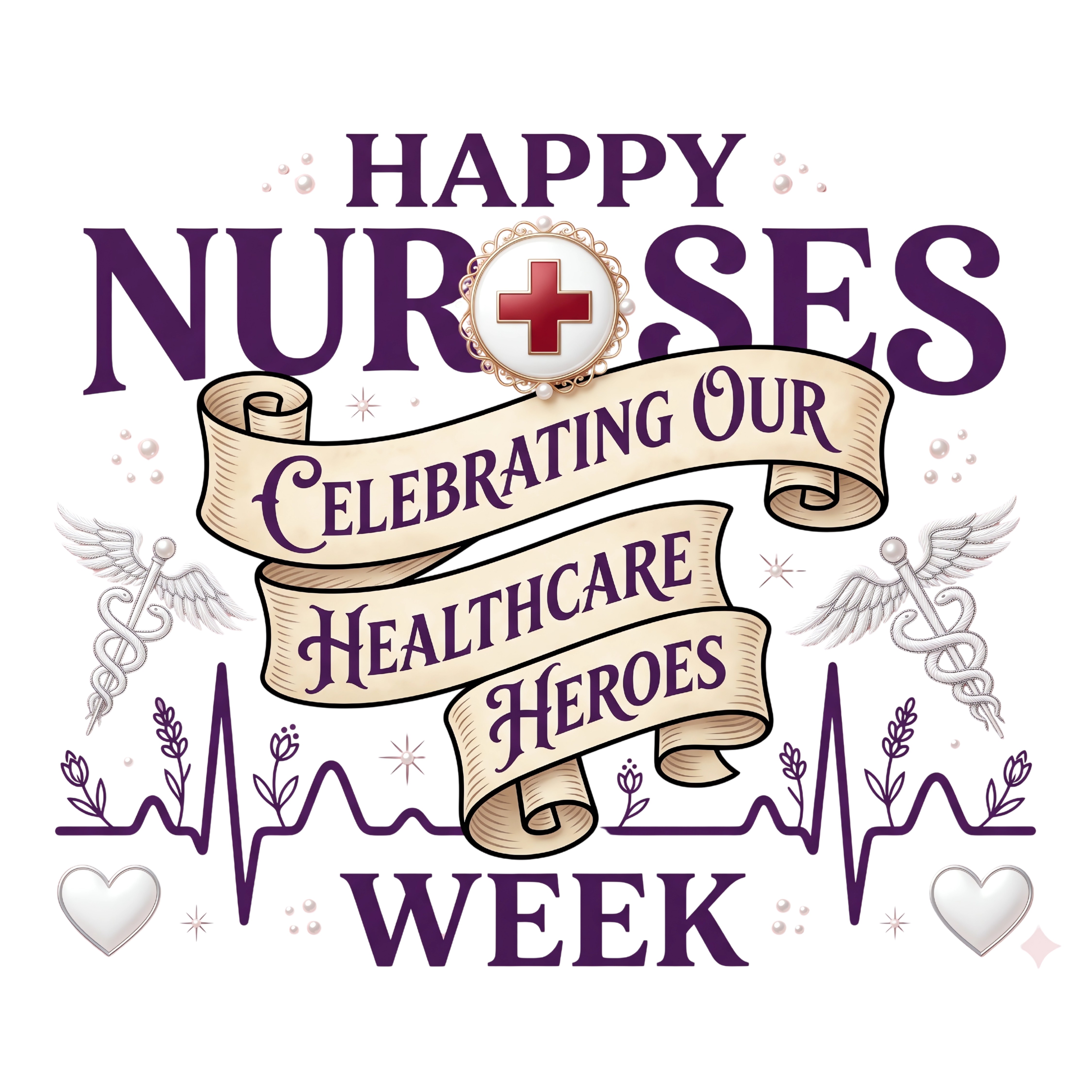 Happy Nurses Week Healthcare Heroes DTF Transfer