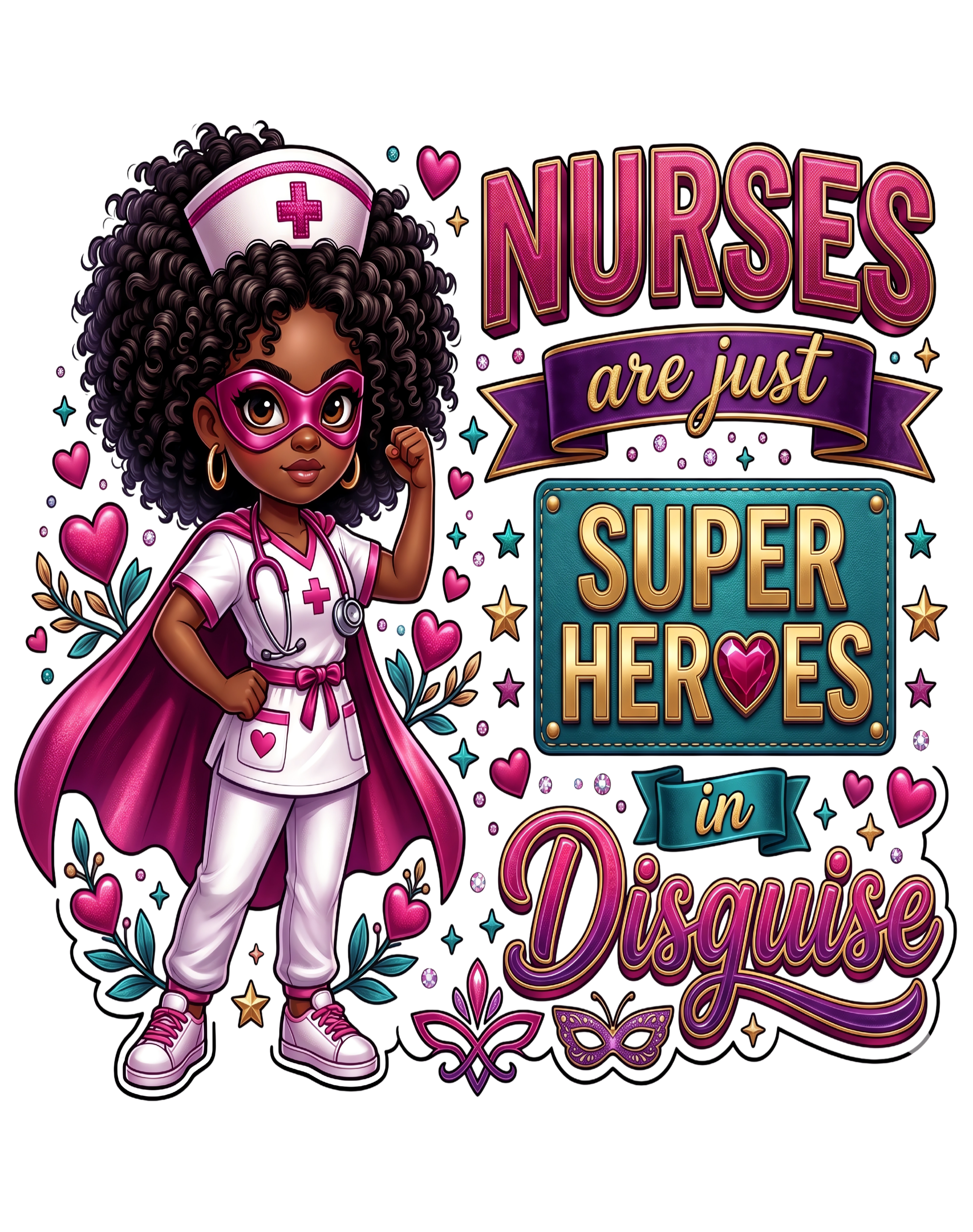Superhero Nurse In Disguise DTF Transfer