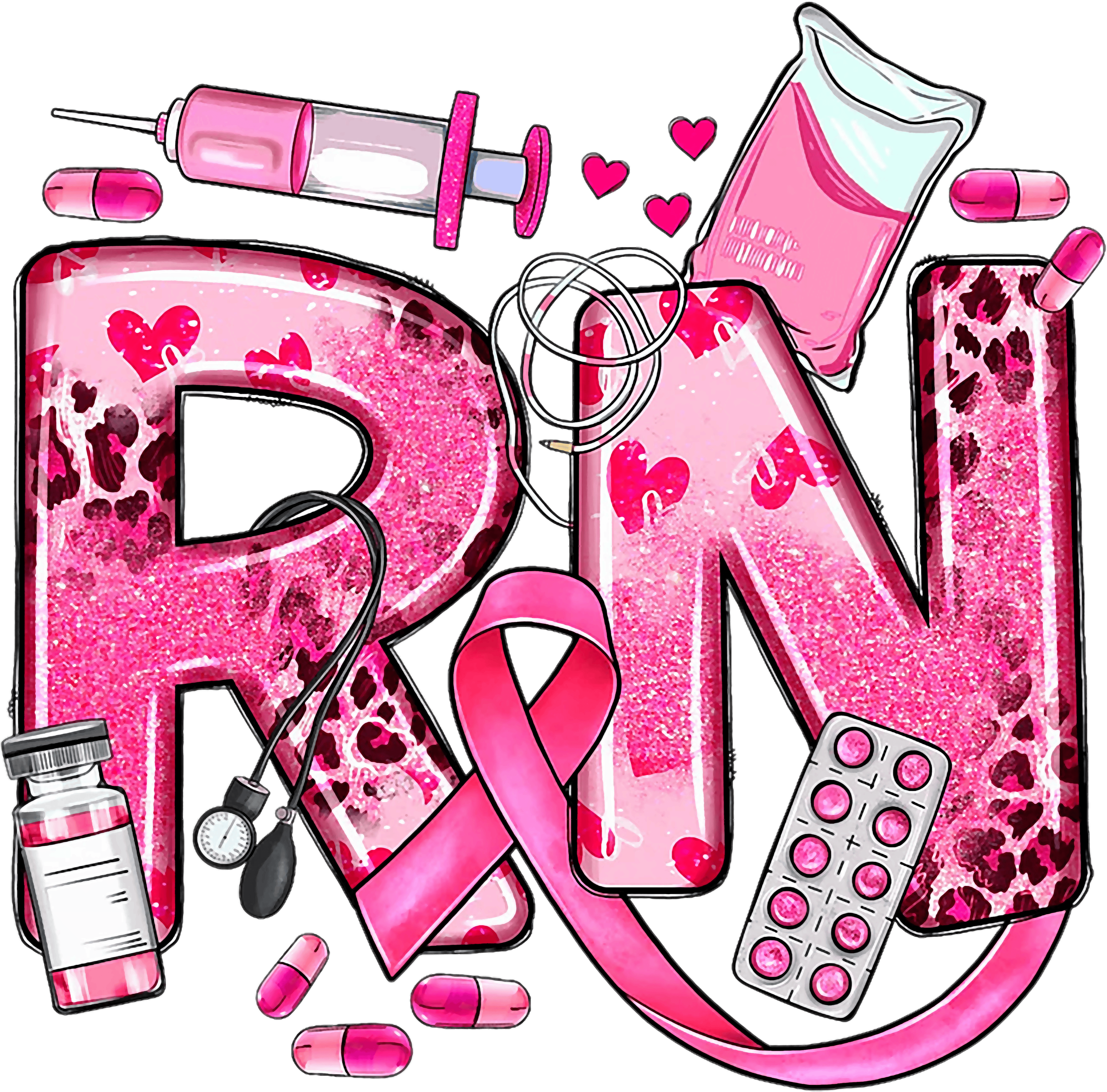 RN Breast Cancer Awareness DTF Transfer