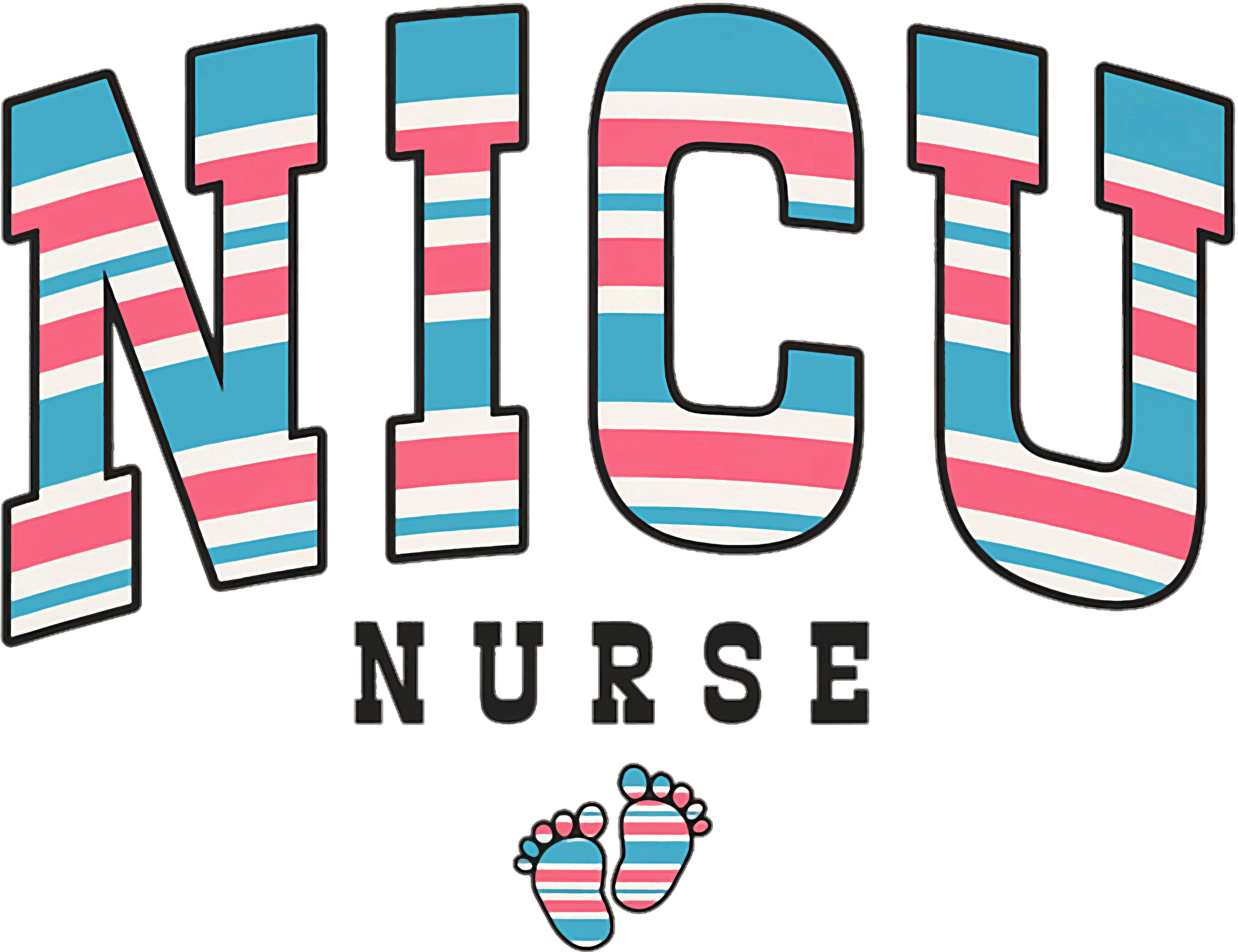 NICU Nurse Transgender Pride Baby Feet DTF Transfer