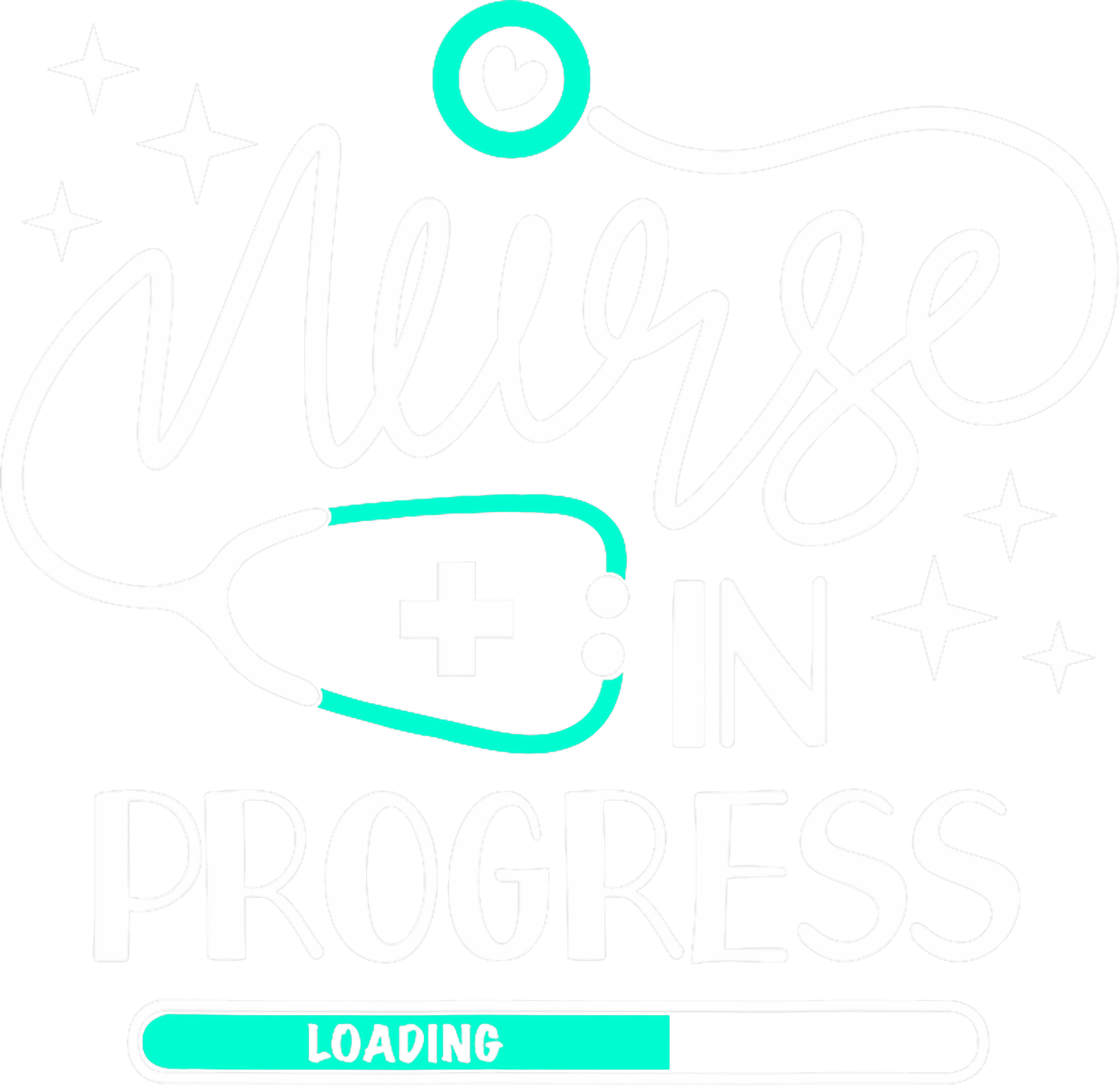 Nurse In Progress Loading Bar Stethoscope DTF Transfer