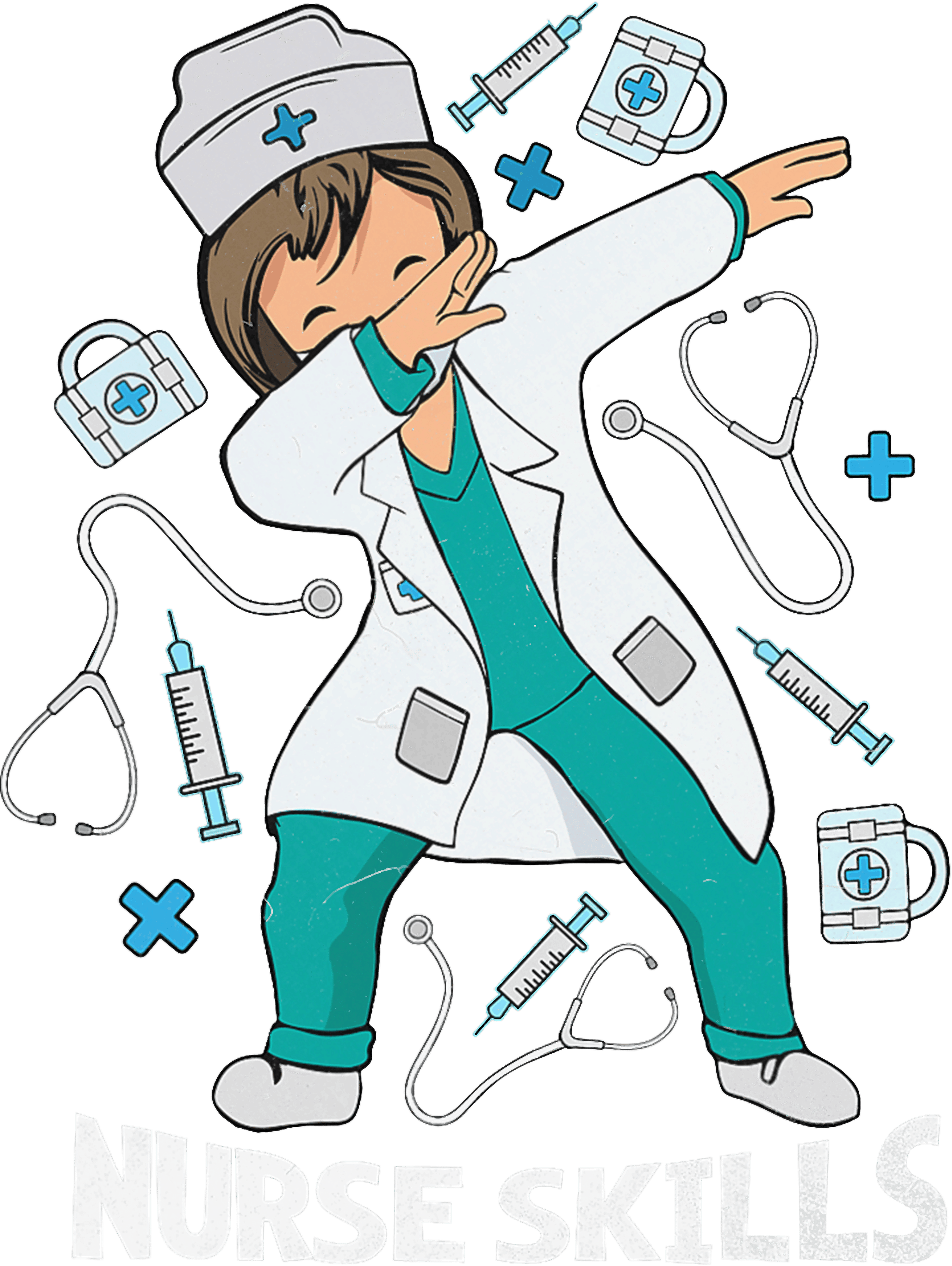Nurse Skills Dabbing DTF Transfer