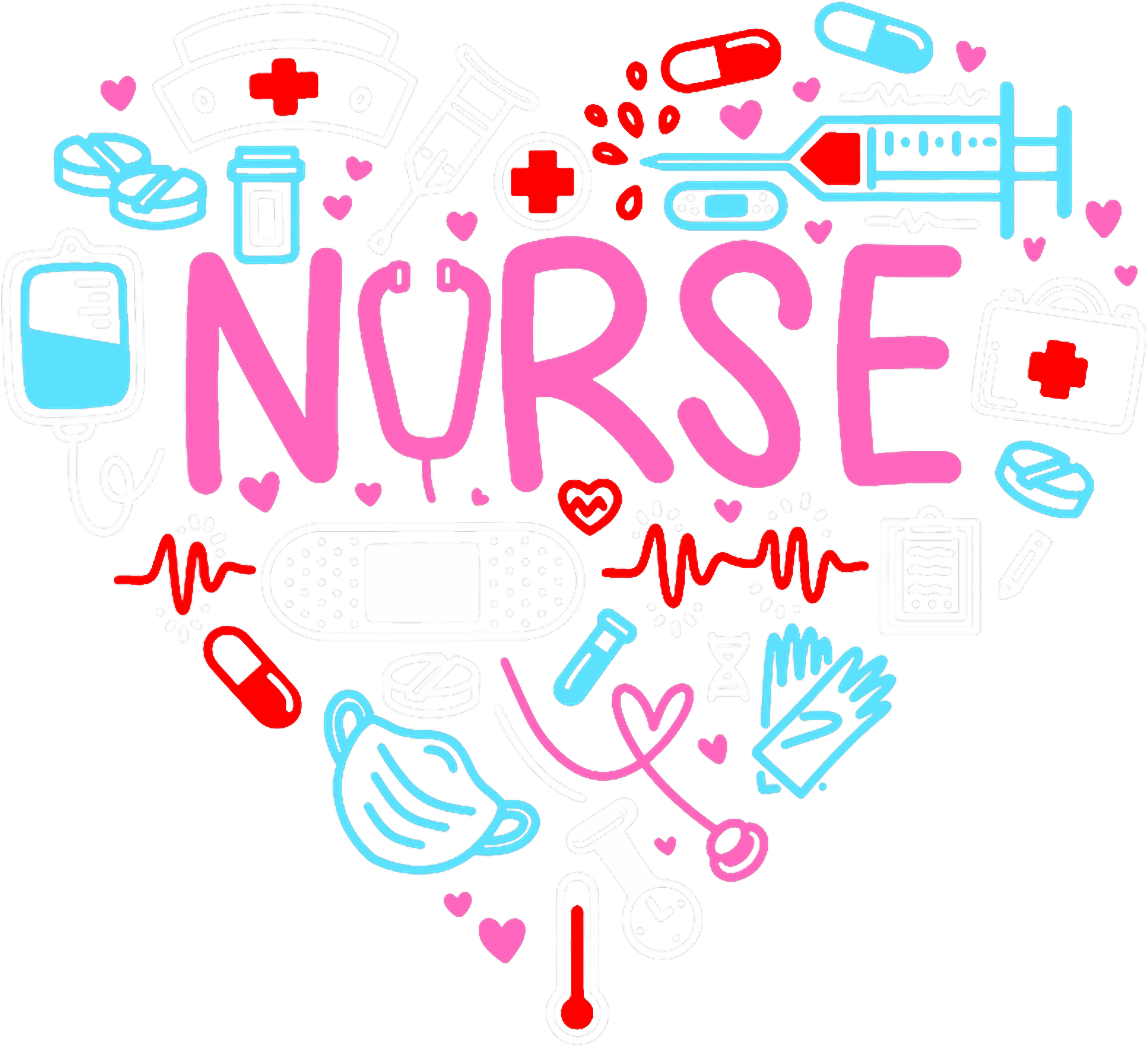 Nurse Heart Medical Tools DTF Transfer