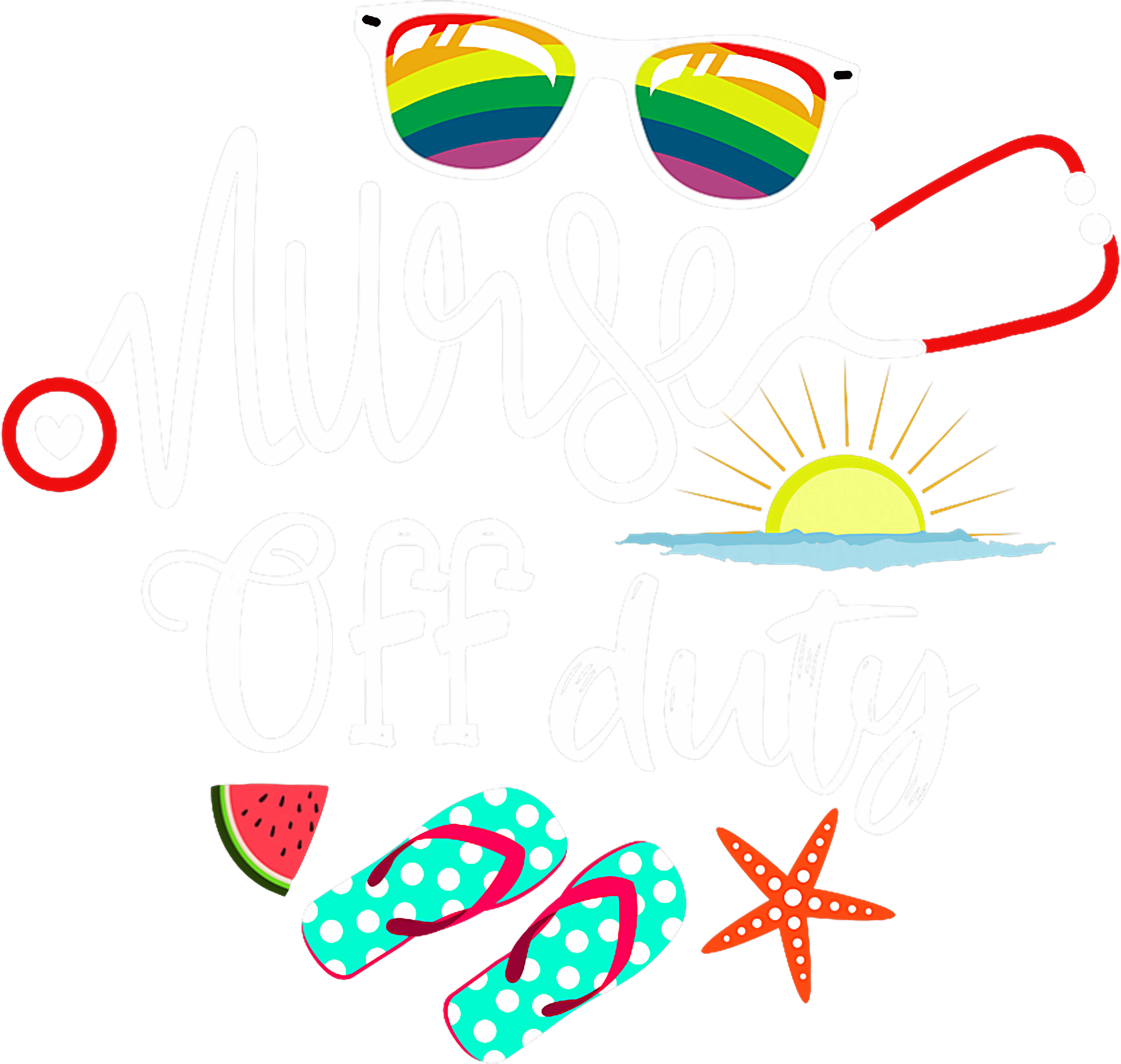 Nurse Off Duty Summer Beach DTF Transfer