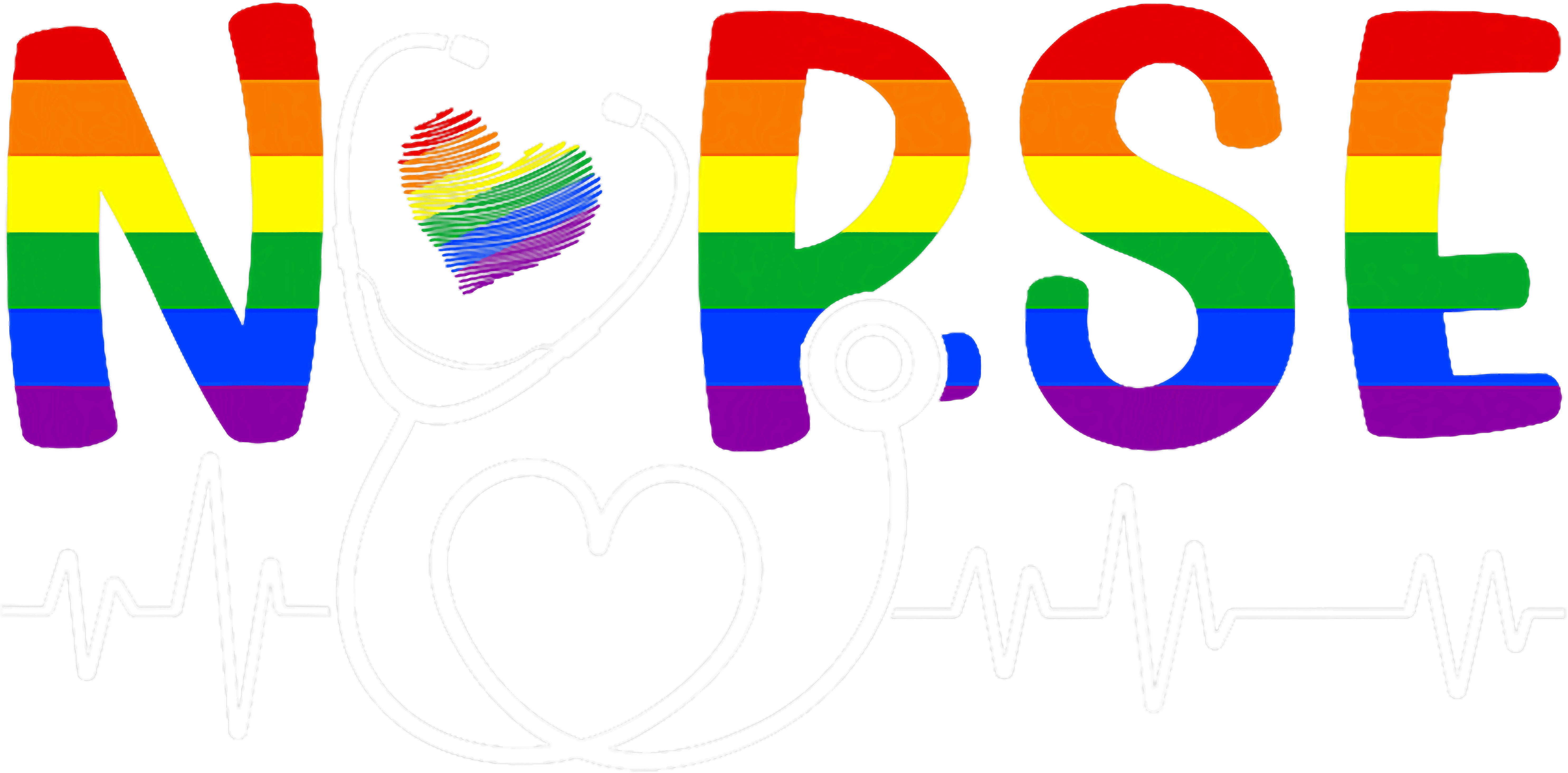 Rainbow Pride Nurse Heartbeat DTF Transfer