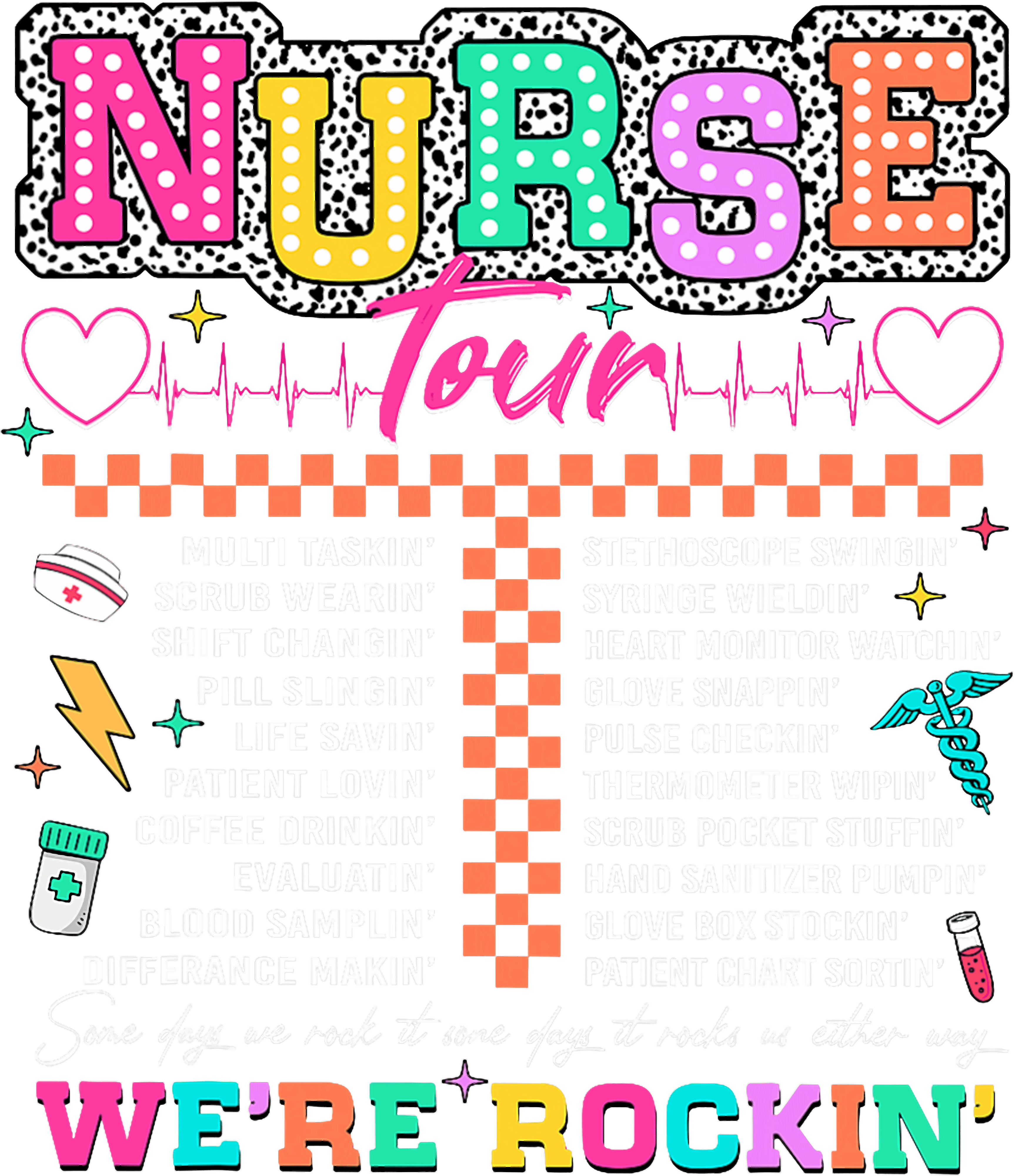 Nurse Life Rockstar DTF Transfer