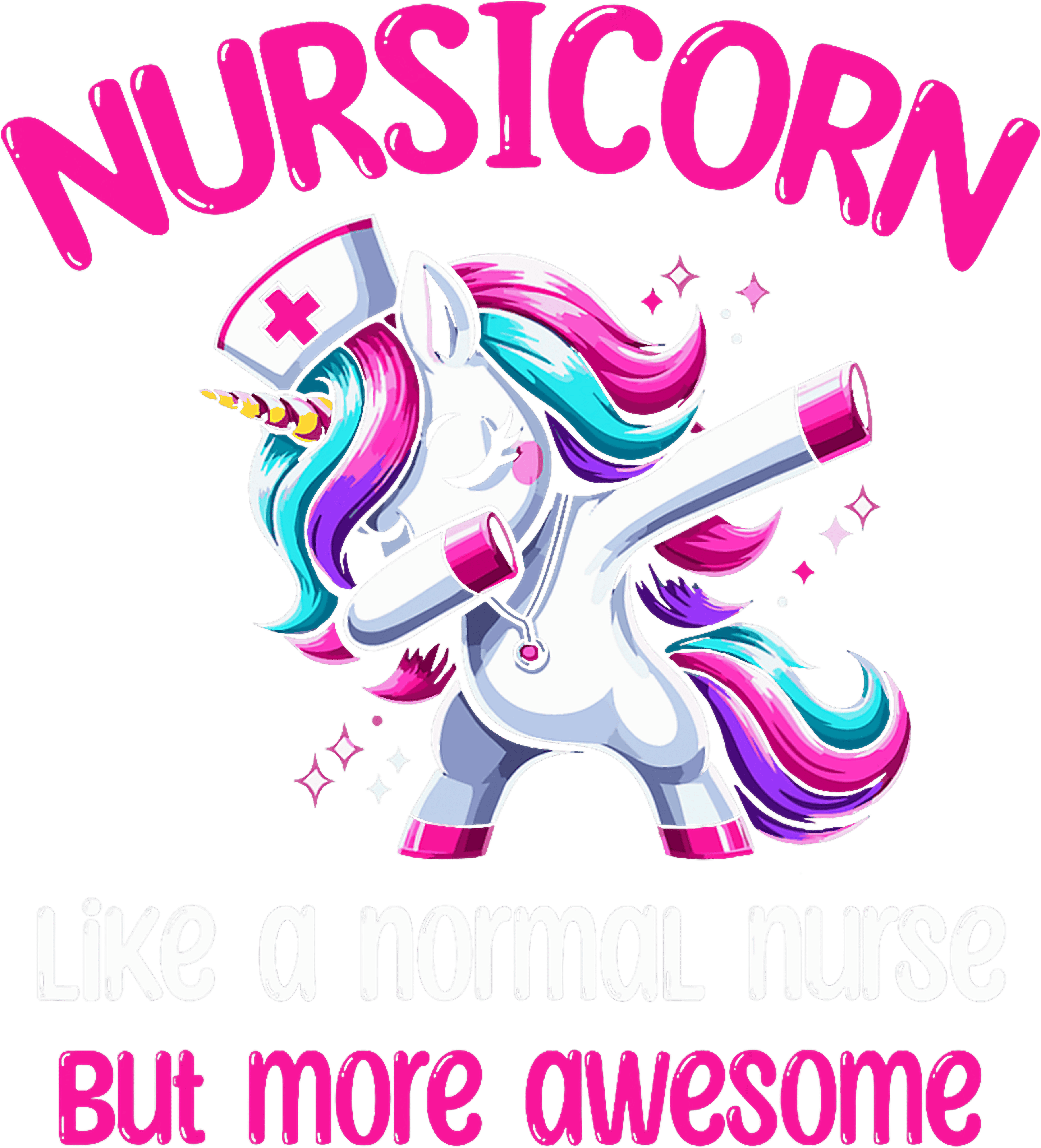 Awesome Unicorn Nurse DTF Transfer