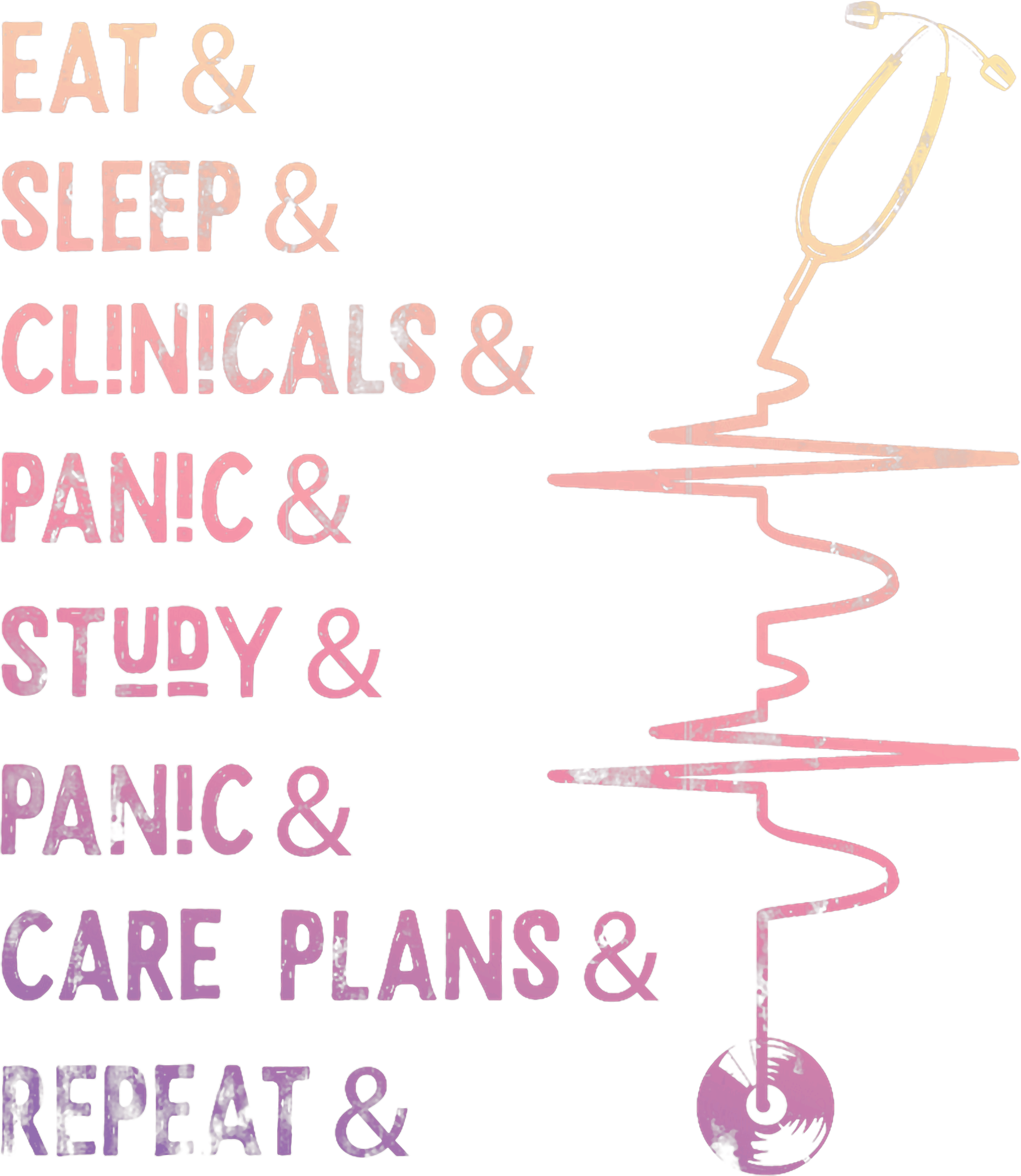 Eat Sleep Clinicals Panic DTF Transfer