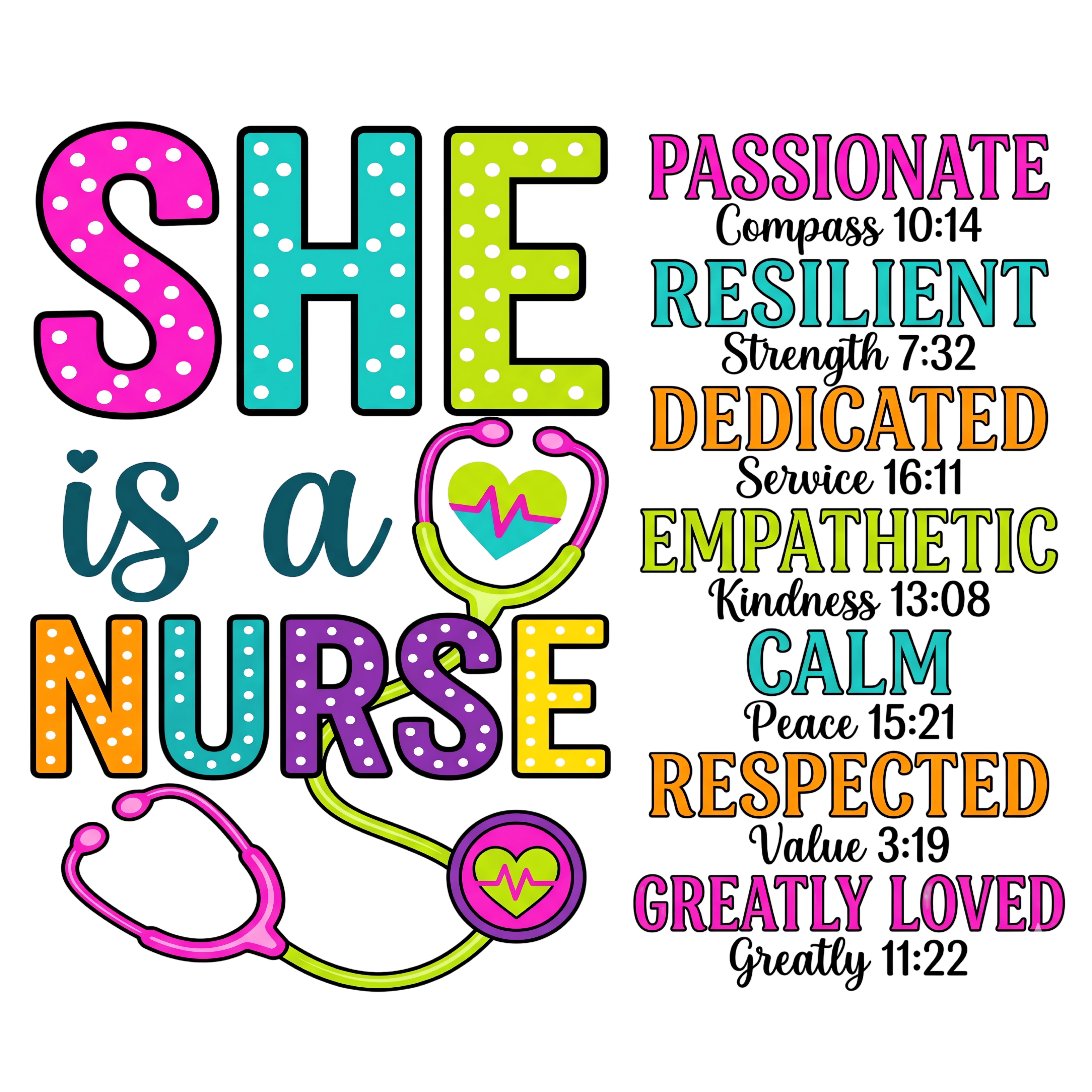 She Is A Nurse DTF Transfer
