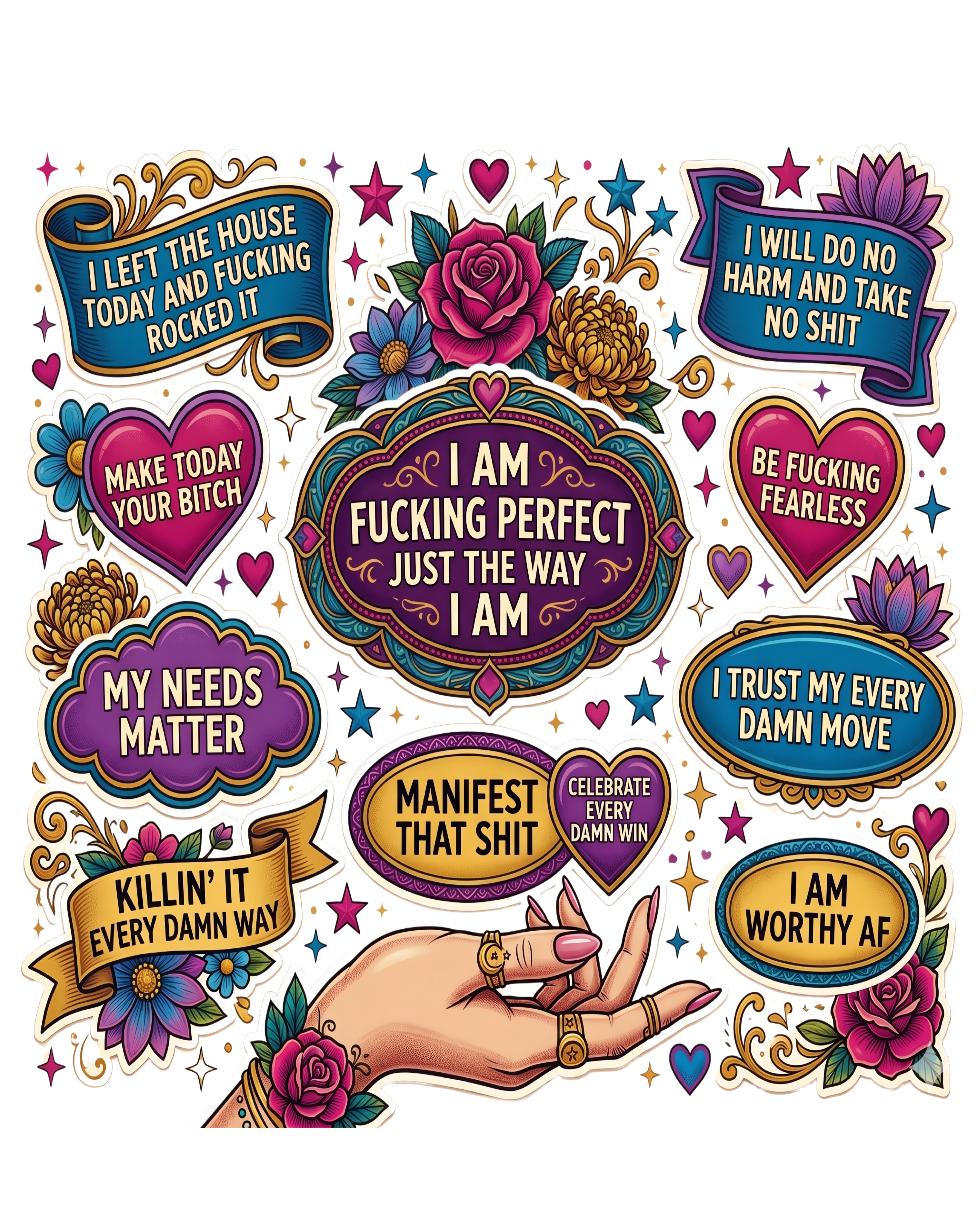 Fearless Self Love Affirmations DTF Transfer