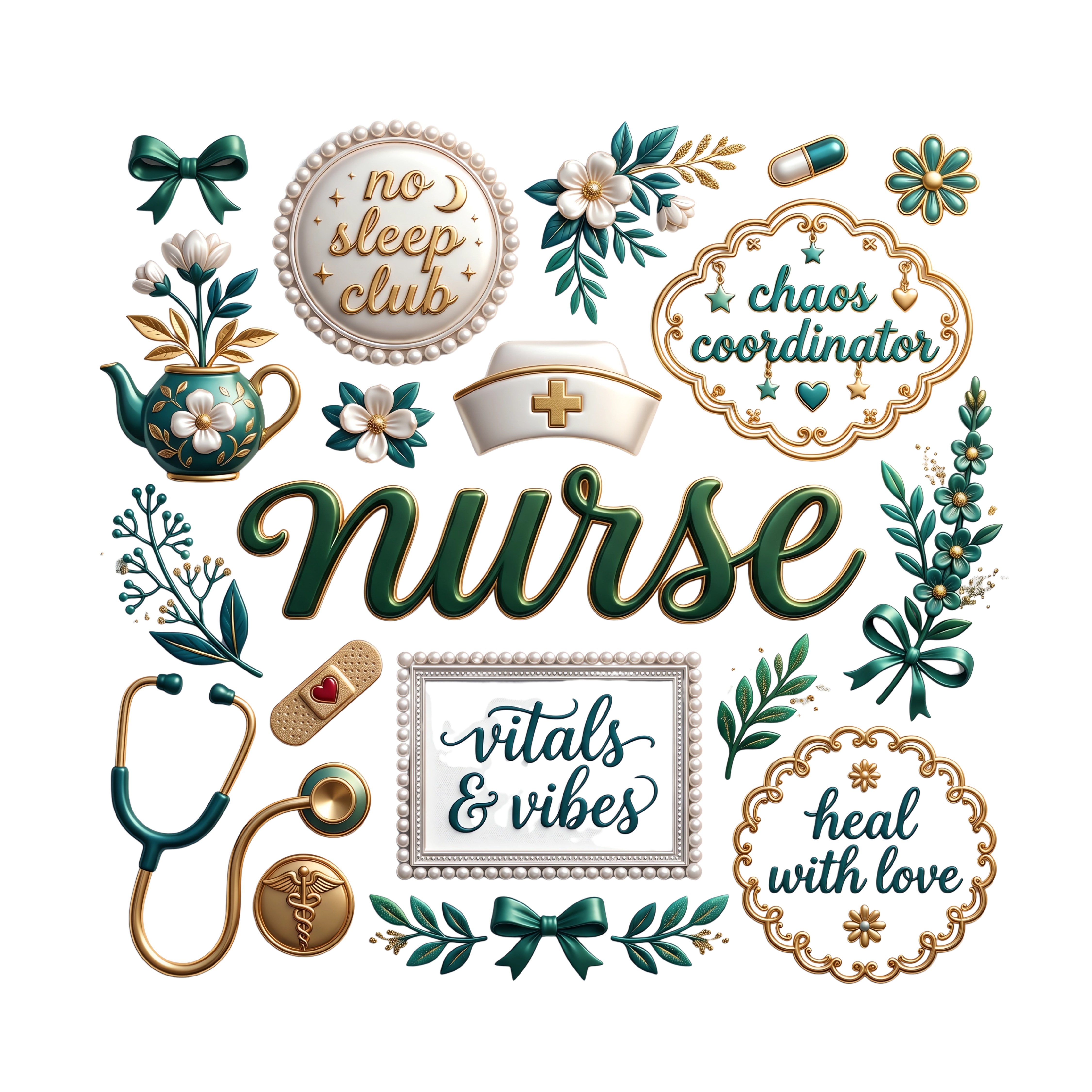 Nurse Vitals And Vibes DTF Transfer