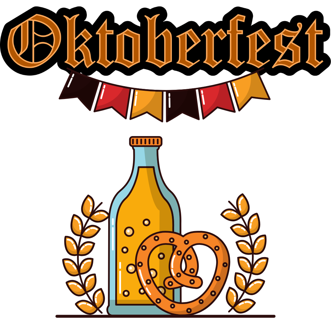 Oktoberfest Beer Bottle Pretzel And Wheat DTF Transfer