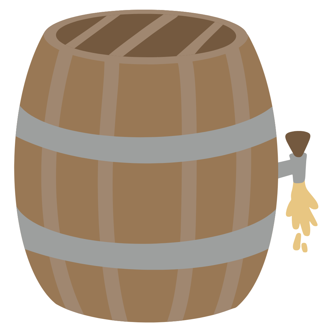 Wooden Beer Barrel With Tap DTF Transfer