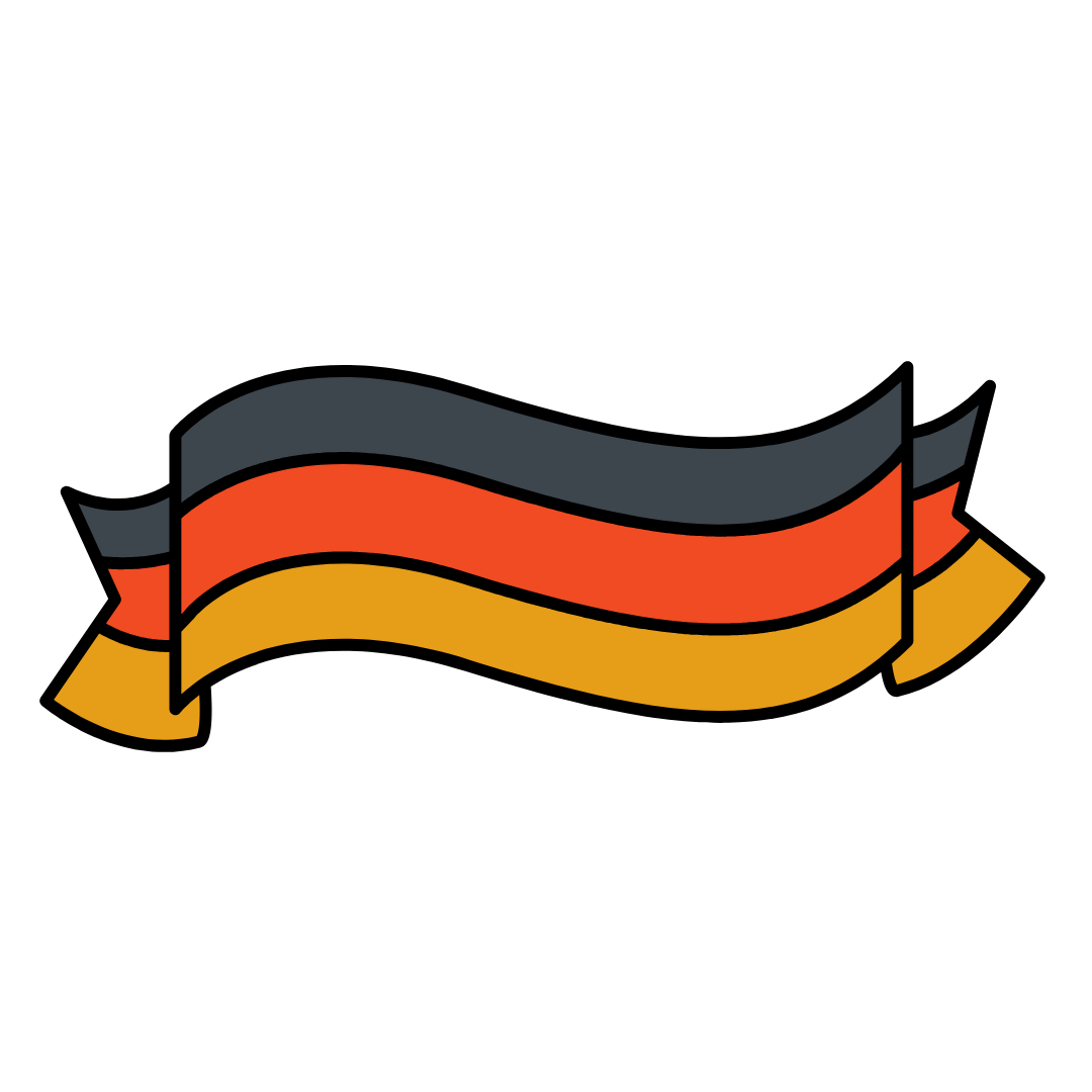 German Flag Ribbon DTF Transfer