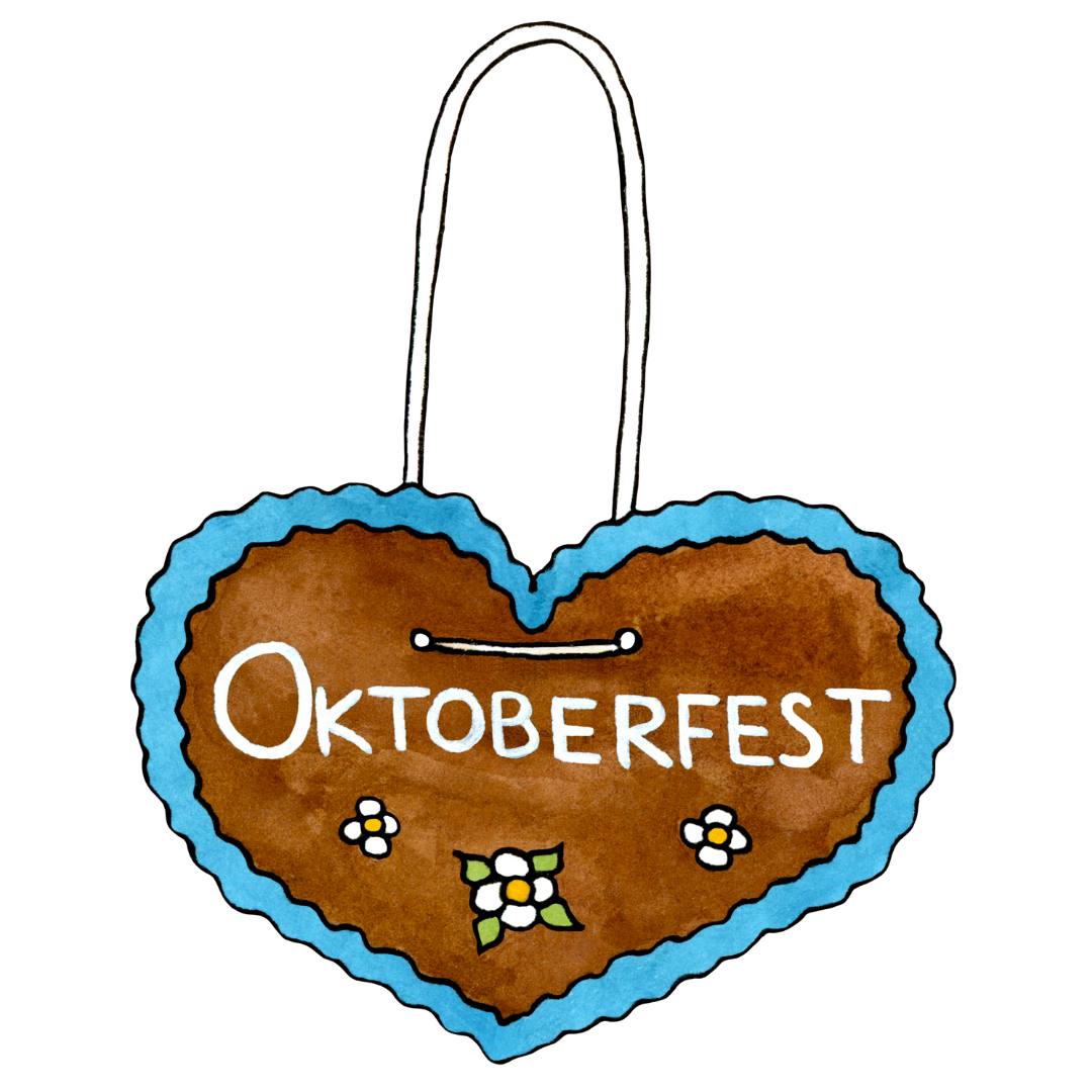 Oktoberfest Gingerbread Heart Cookie Sign DTF Transfer