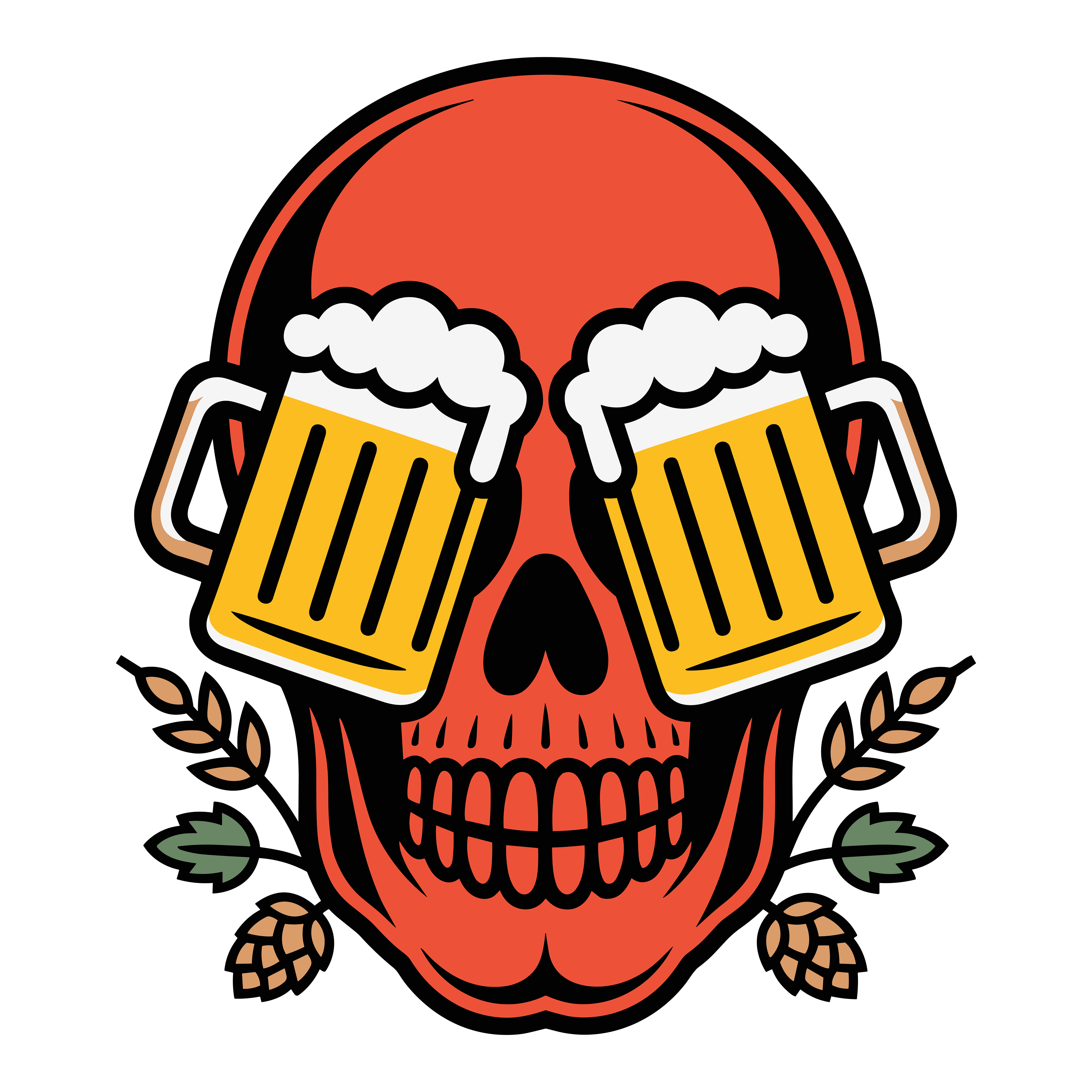 Oktoberfest Beer Skull DTF Transfer