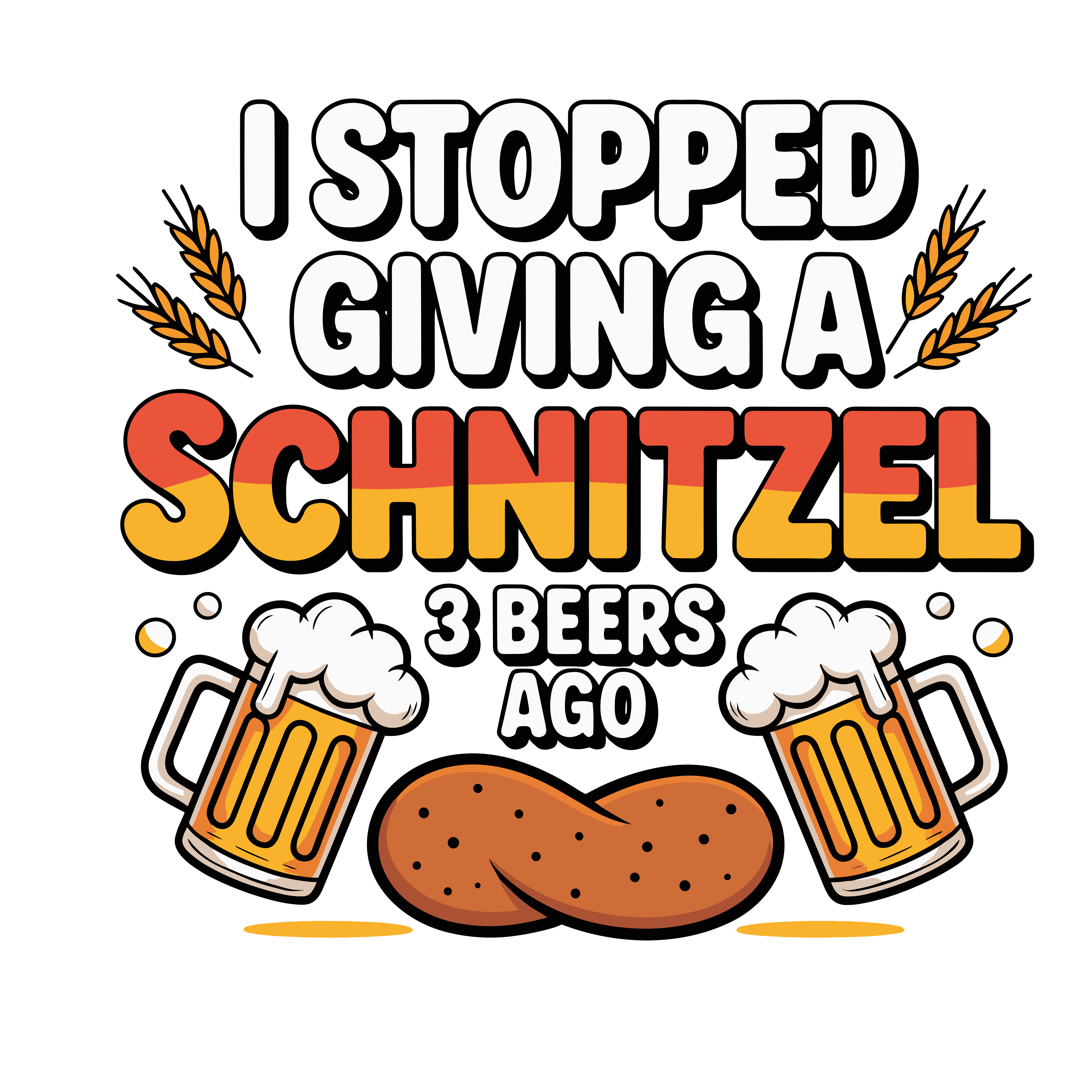 Schnitzel And Beer Humor DTF Transfer