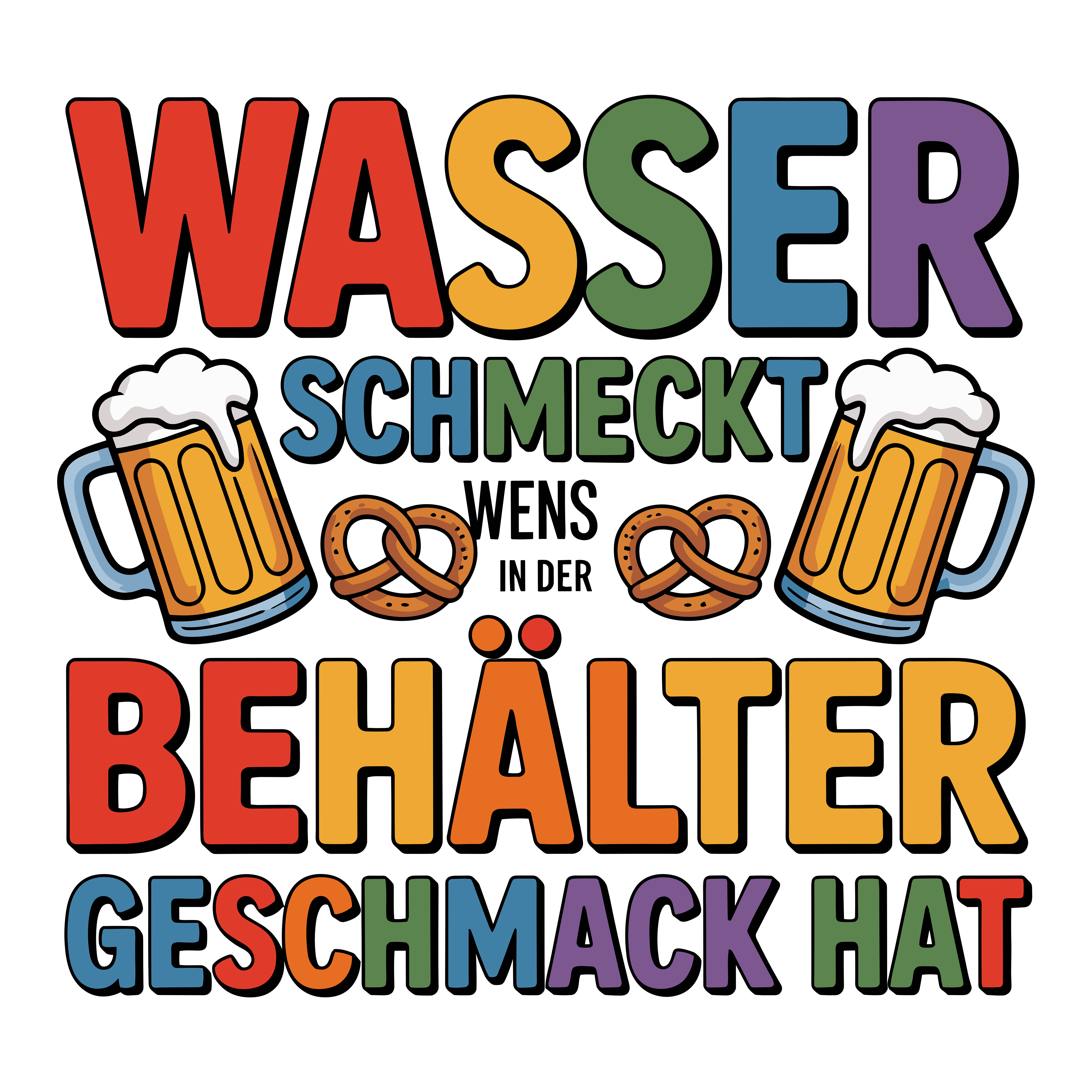 German Beer And Pretzel Humor DTF Transfer