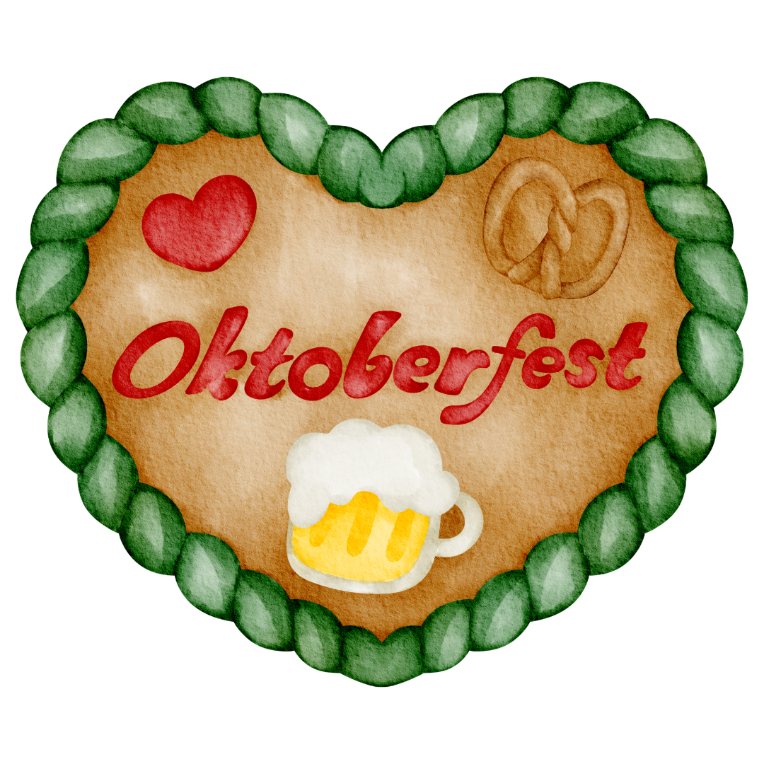 Oktoberfest Gingerbread Heart DTF Transfer