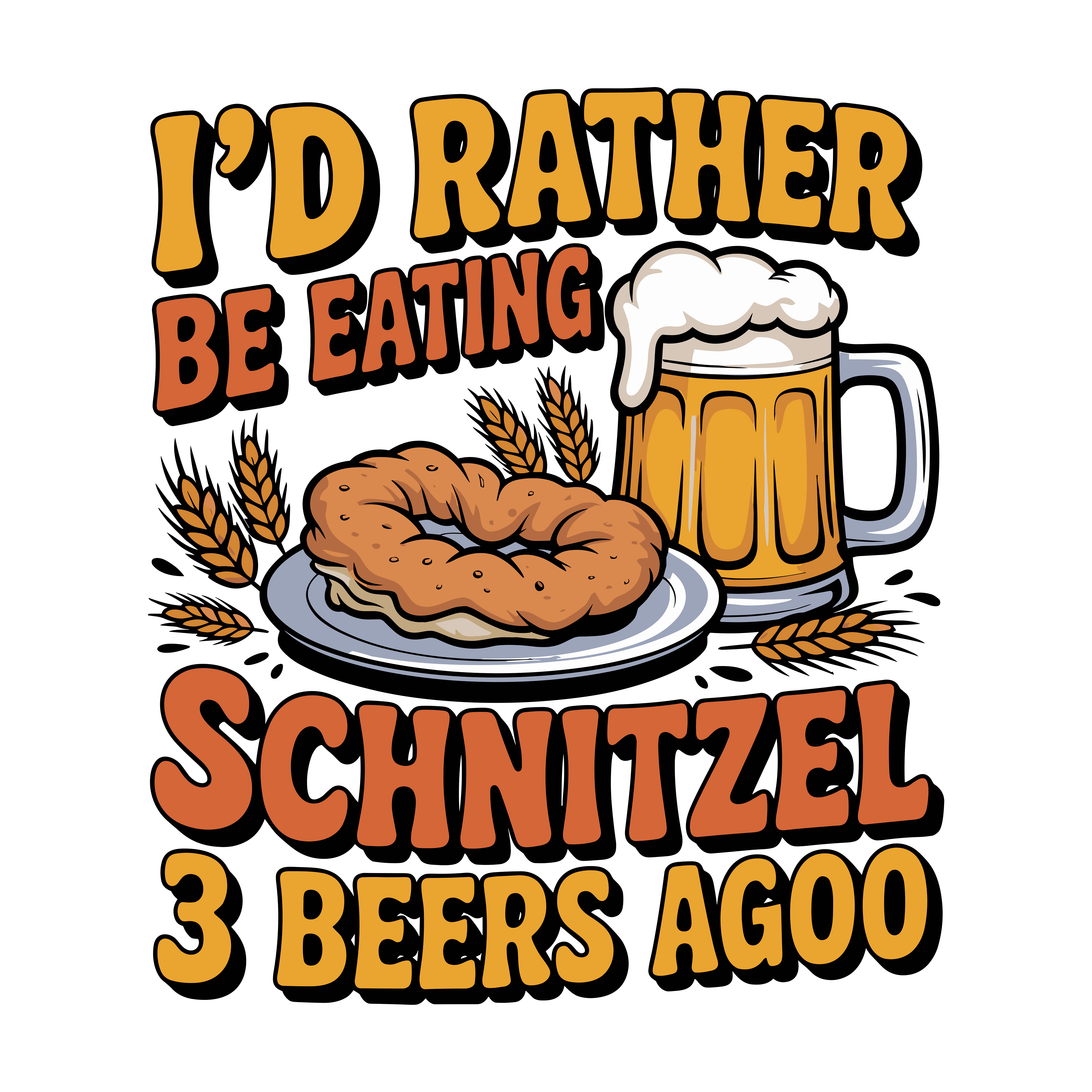 Schnitzel And Beer Humor DTF Transfer