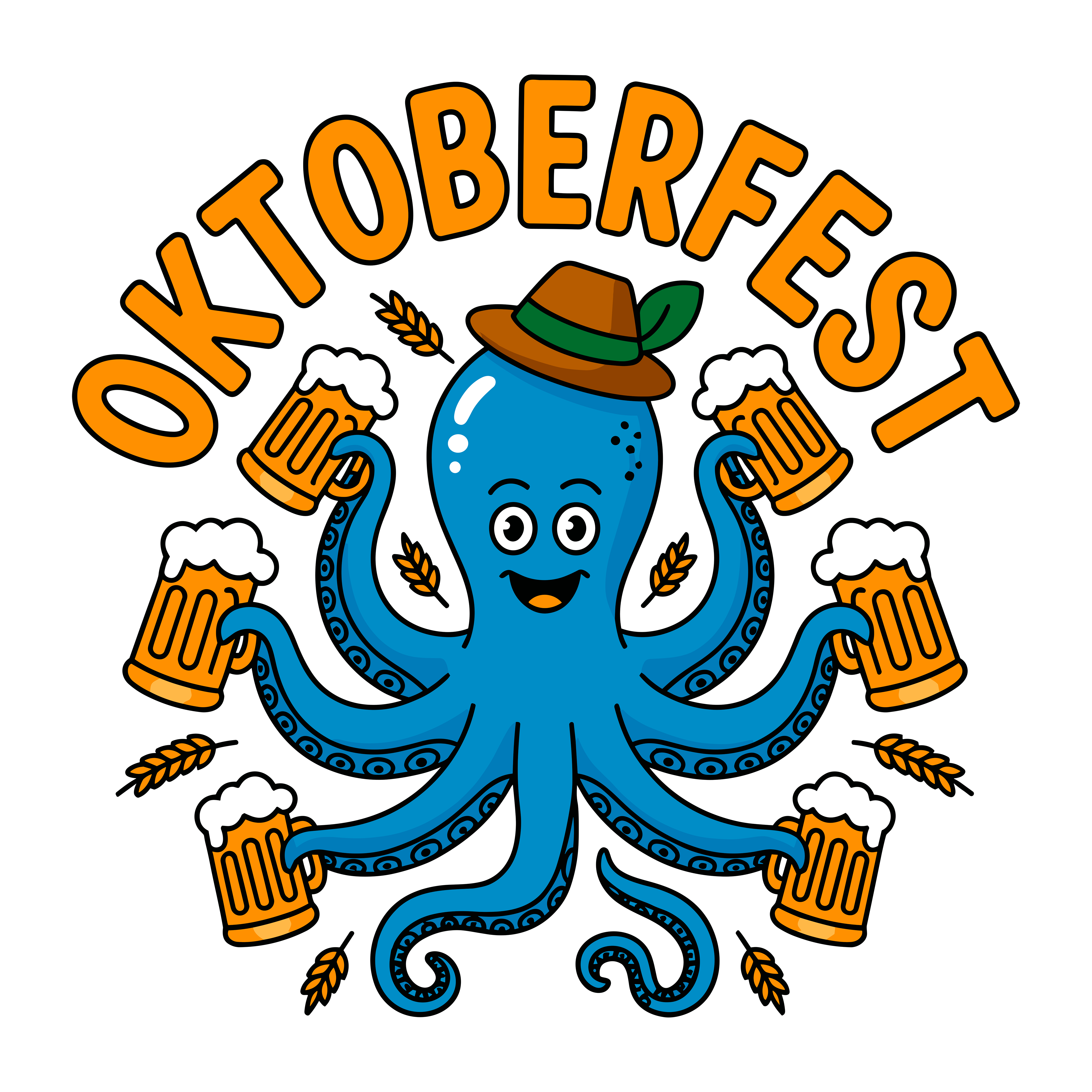 Oktoberfest Beer Octopus DTF Transfer