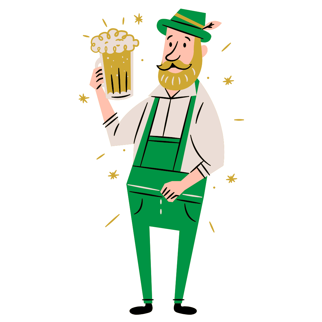 Bavarian Beer Man DTF Transfer