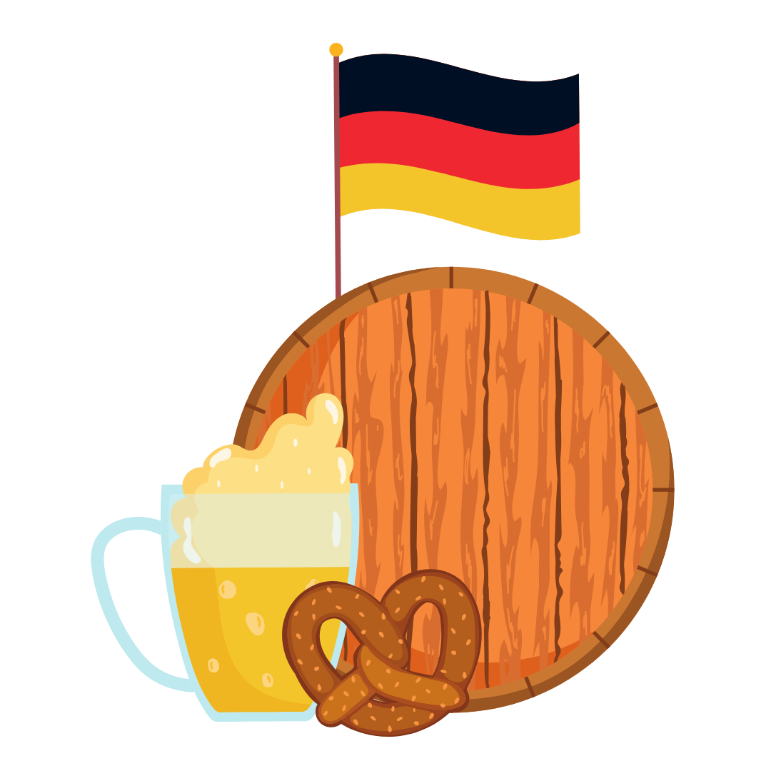 Oktoberfest Barrel And Pretzel DTF Transfer