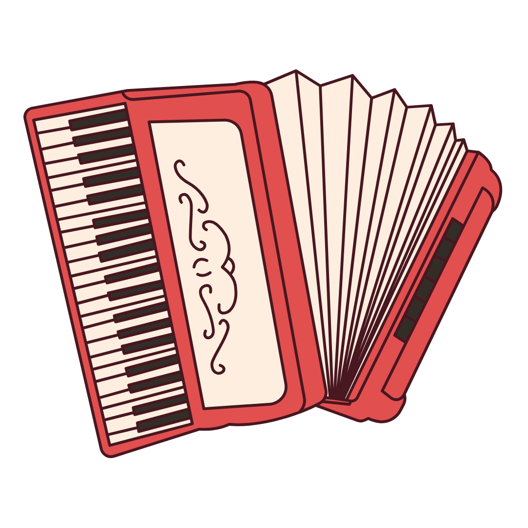 Bavarian Accordion Instrument DTF Transfer