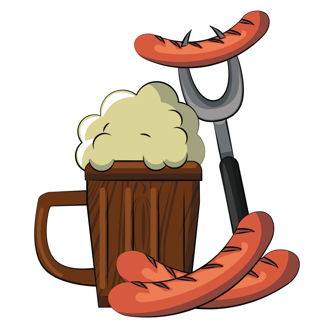 Oktoberfest Beer Mug And Sausages DTF Transfer