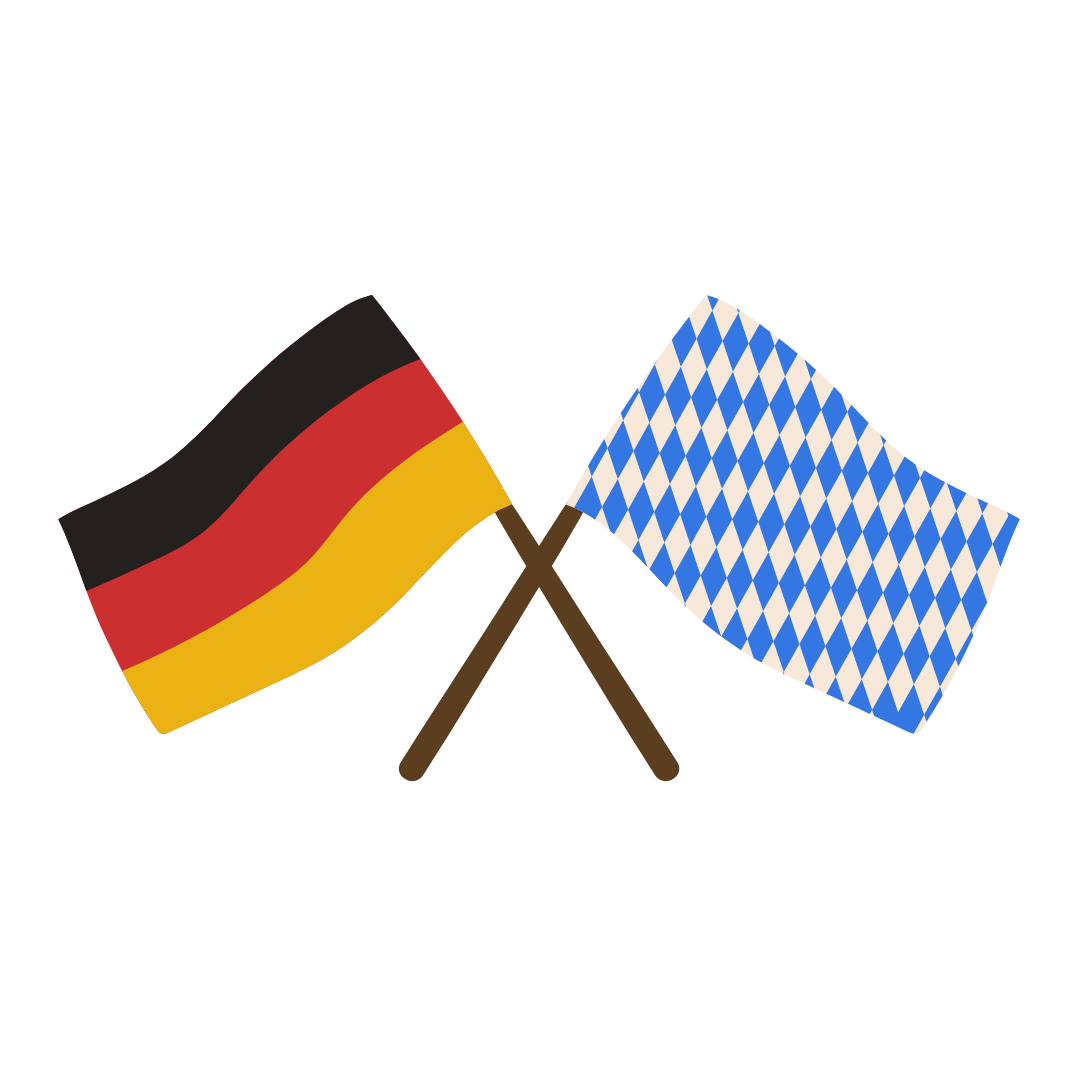 Germany And Bavaria Crossed Flags DTF Transfer