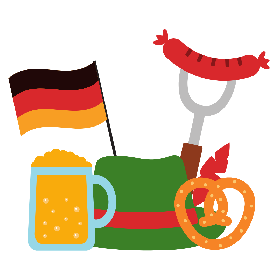 Oktoberfest Beer Pretzel And Sausage DTF Transfer