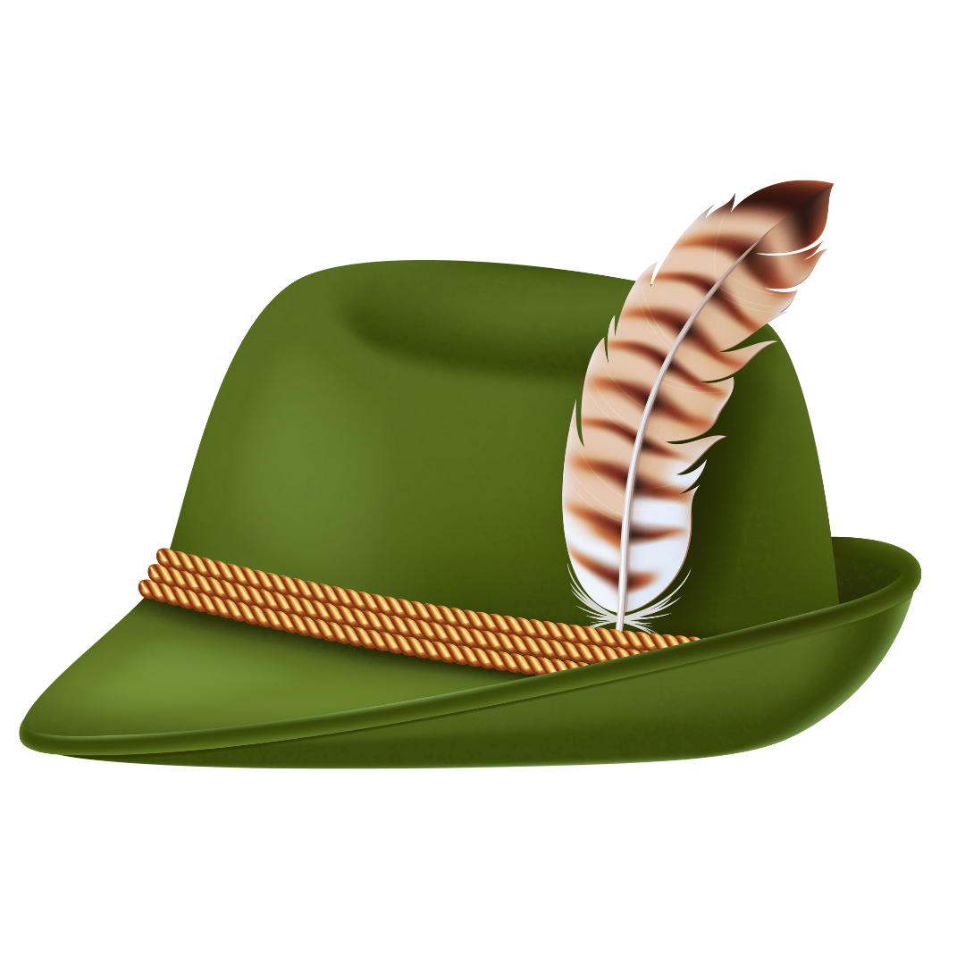 Realistic Bavarian Alpine Hat With Feather DTF Transfer