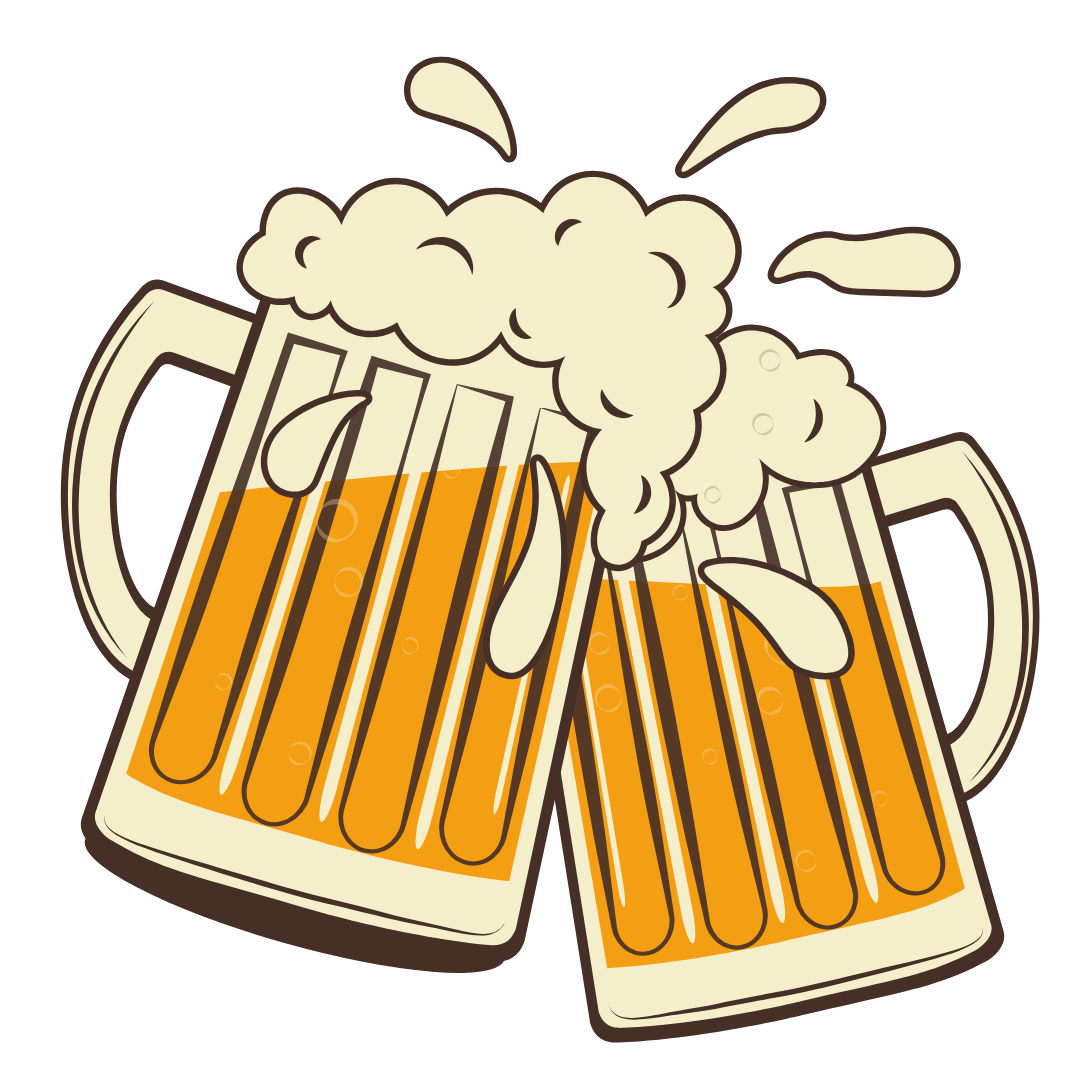 Clinking Beer Mugs With Foam Splash DTF Transfer