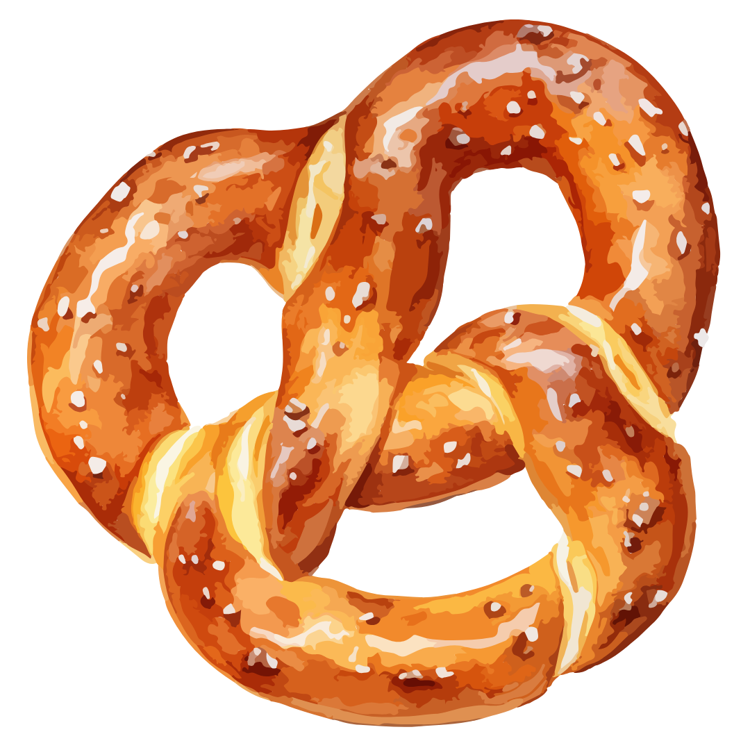 Realistic Salted Bavarian Pretzel DTF Transfer