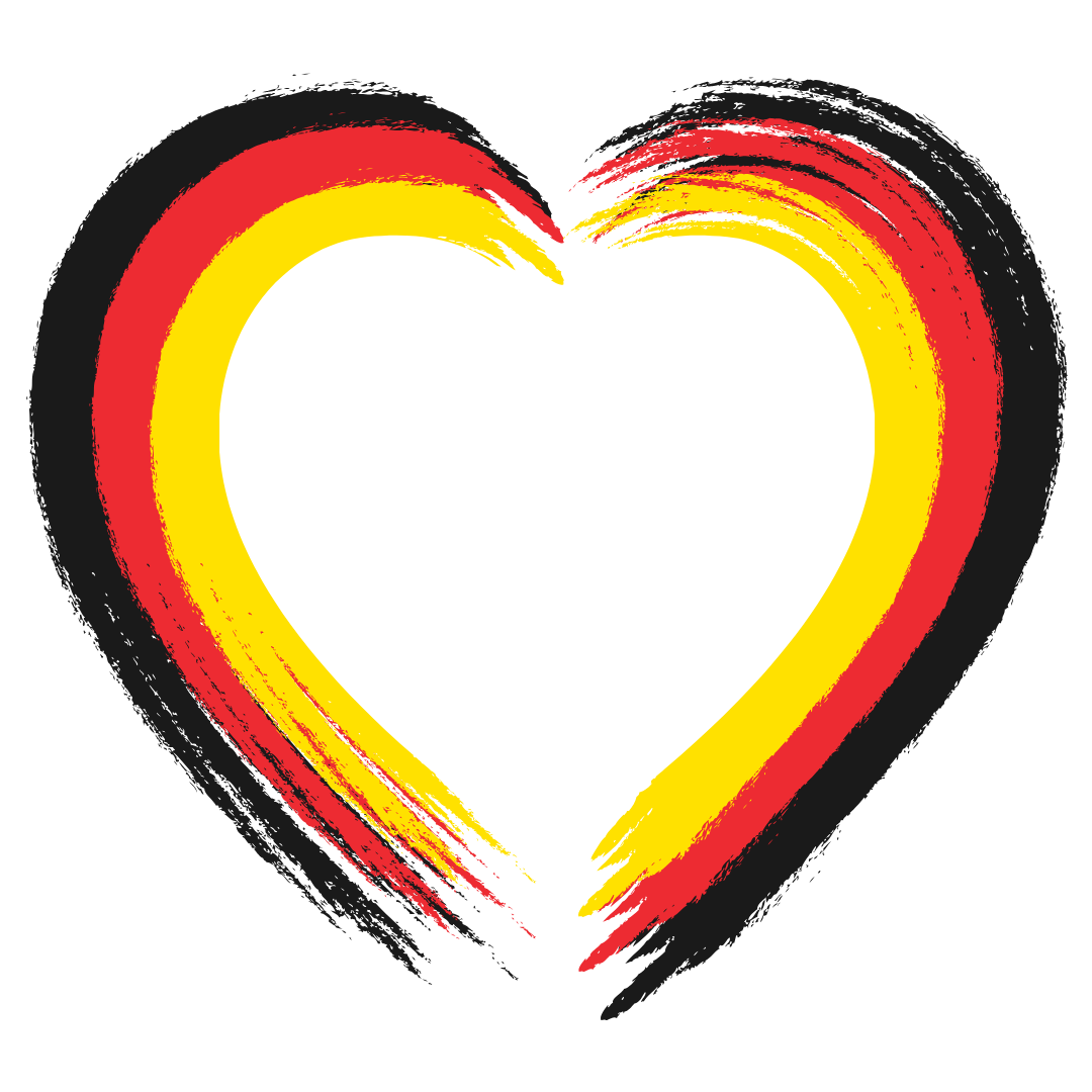 German Flag Heart Brush Stroke DTF Transfer