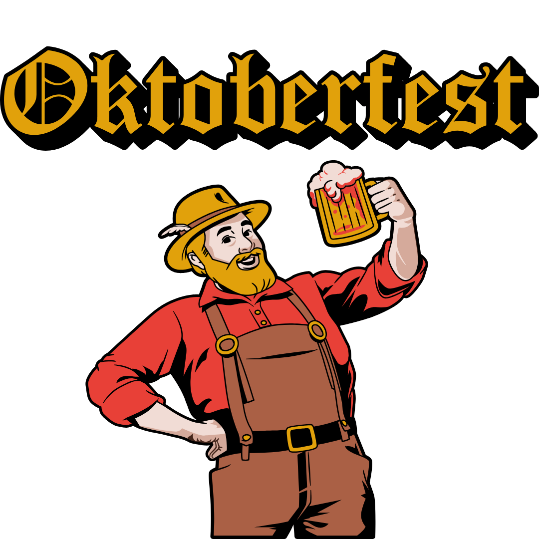 Oktoberfest Bavarian Man Raising Beer Mug DTF Transfer