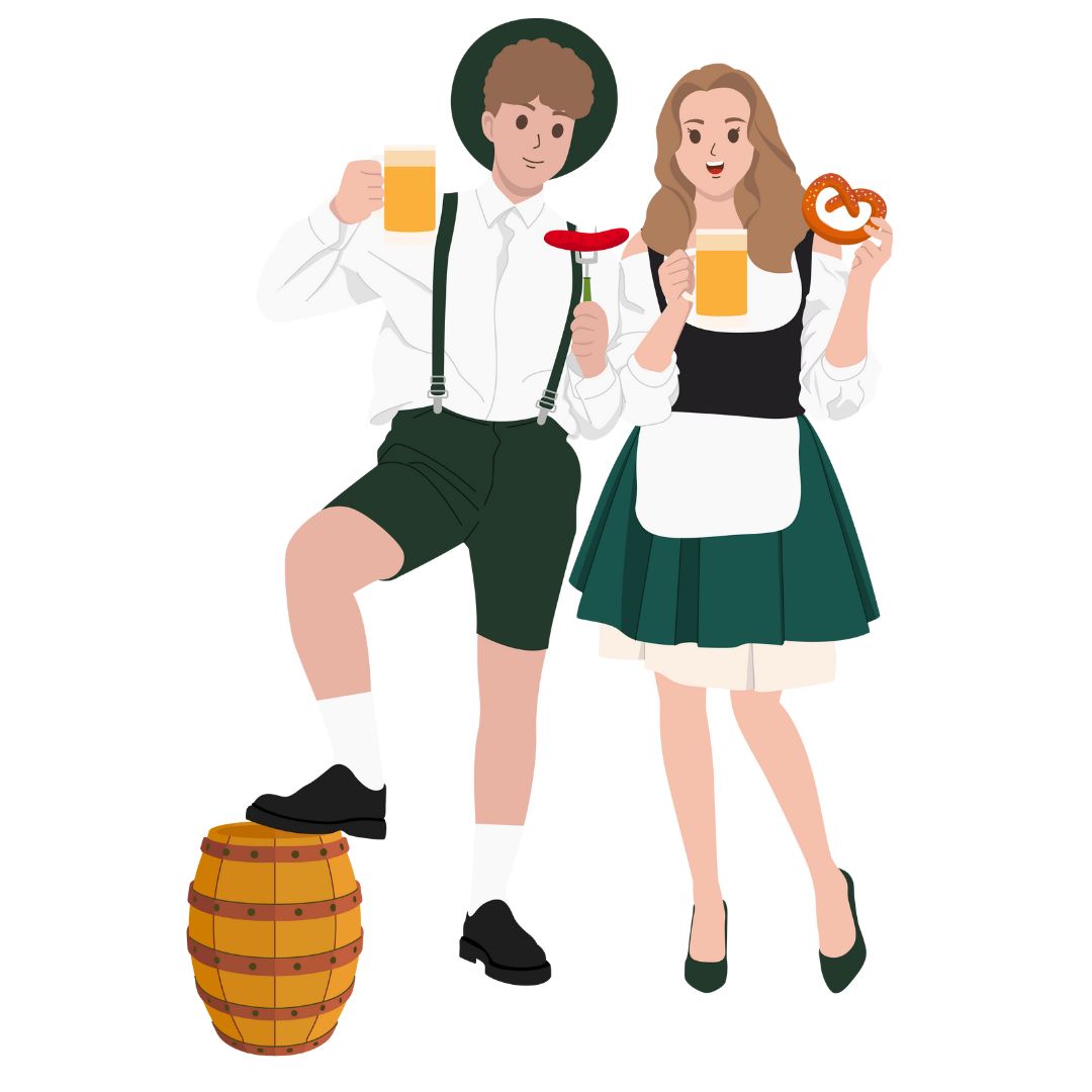 Couple In Traditional Bavarian Attire DTF Transfer