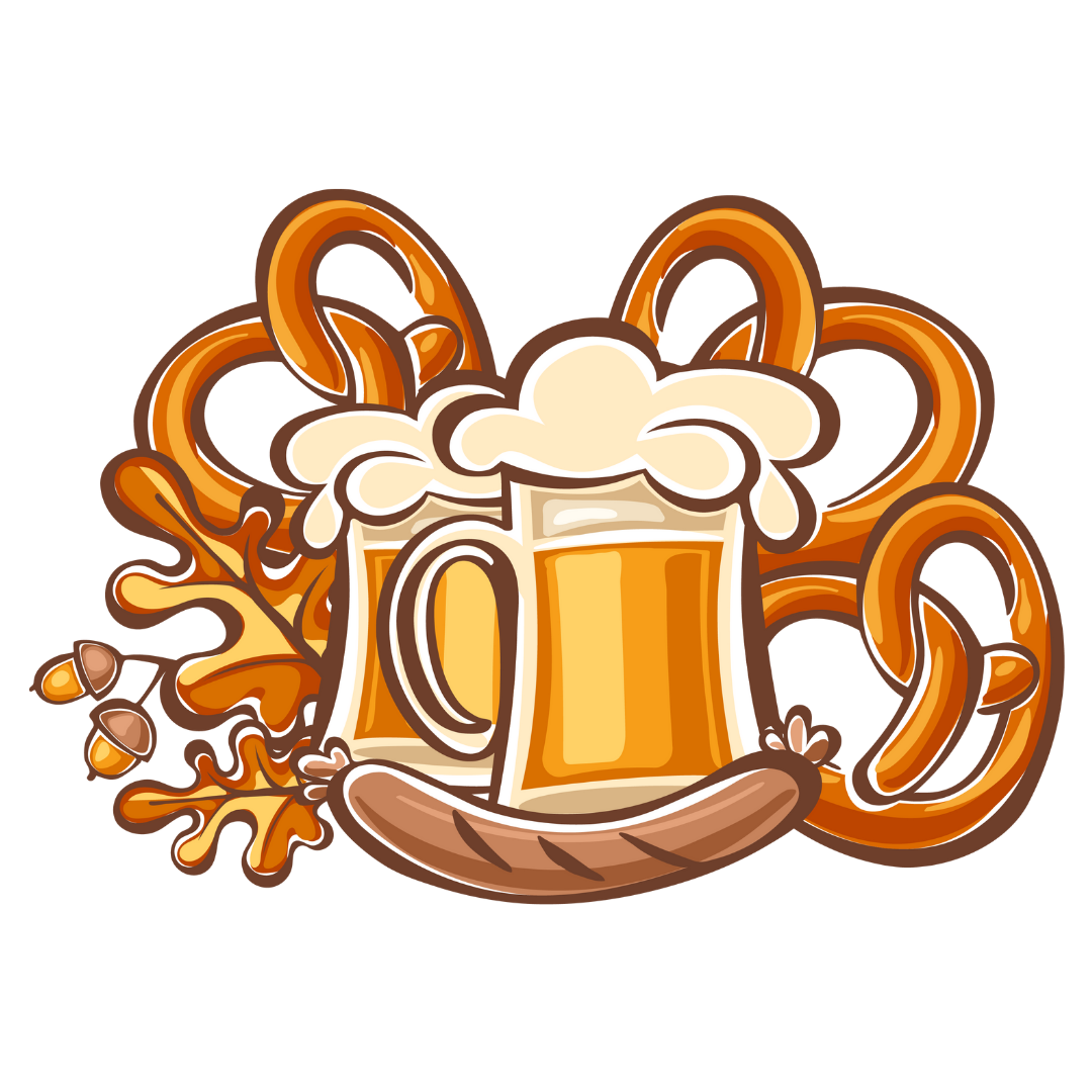 Oktoberfest Beer Mugs Pretzels And Bratwurst DTF Transfer