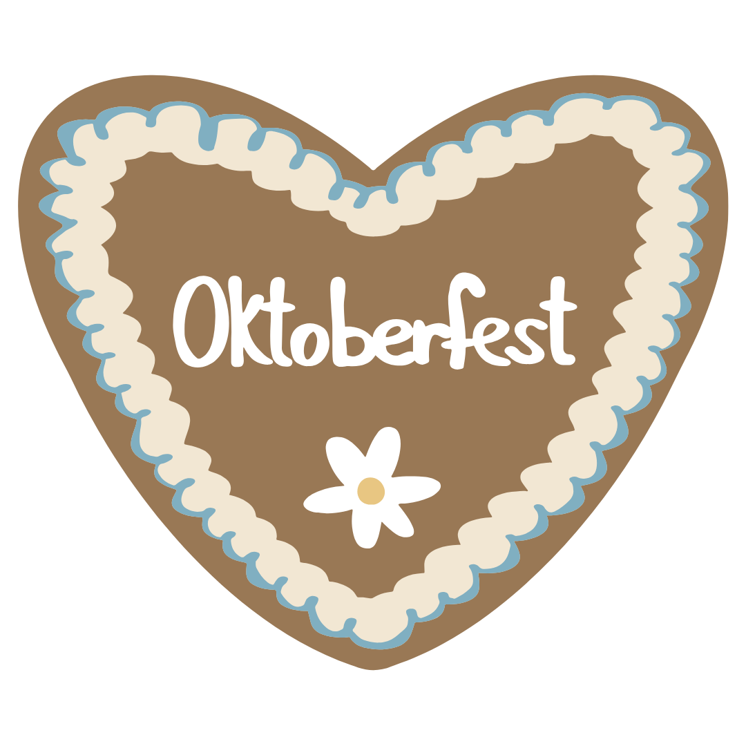 Oktoberfest Gingerbread Heart Cookie DTF Transfer