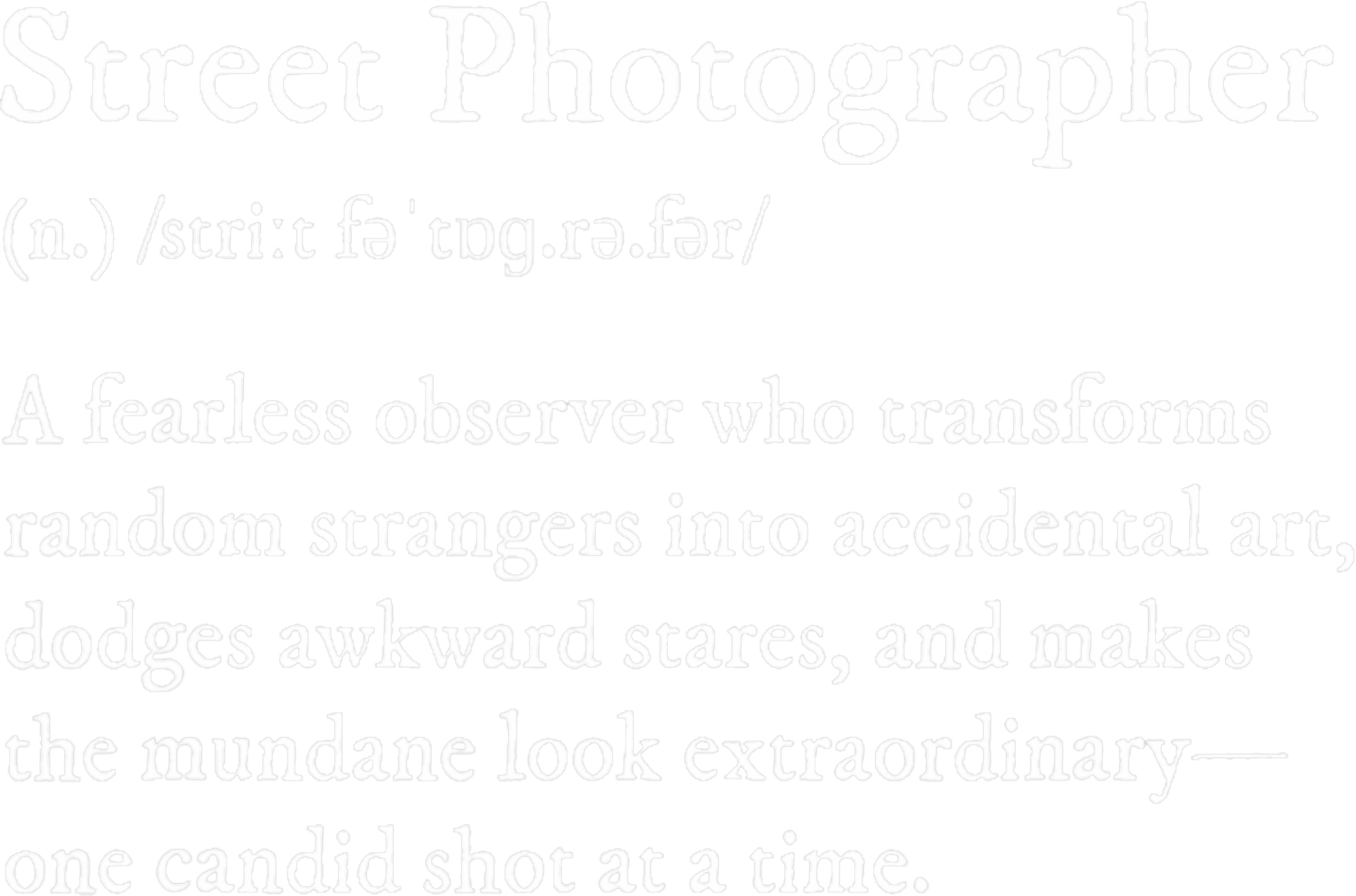 Street Photographer Definition DTF Transfer