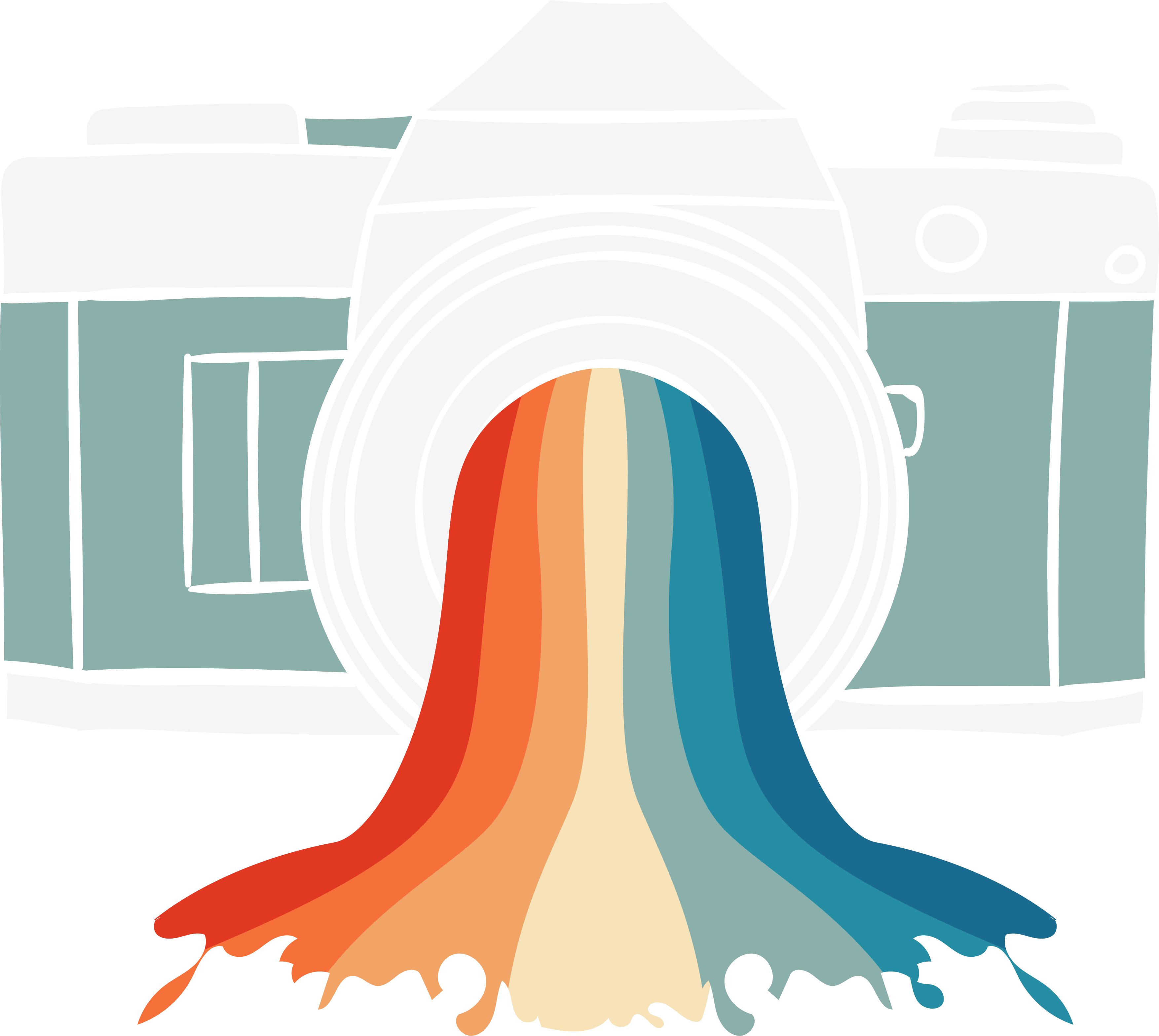 Retro Rainbow Camera DTF Transfer