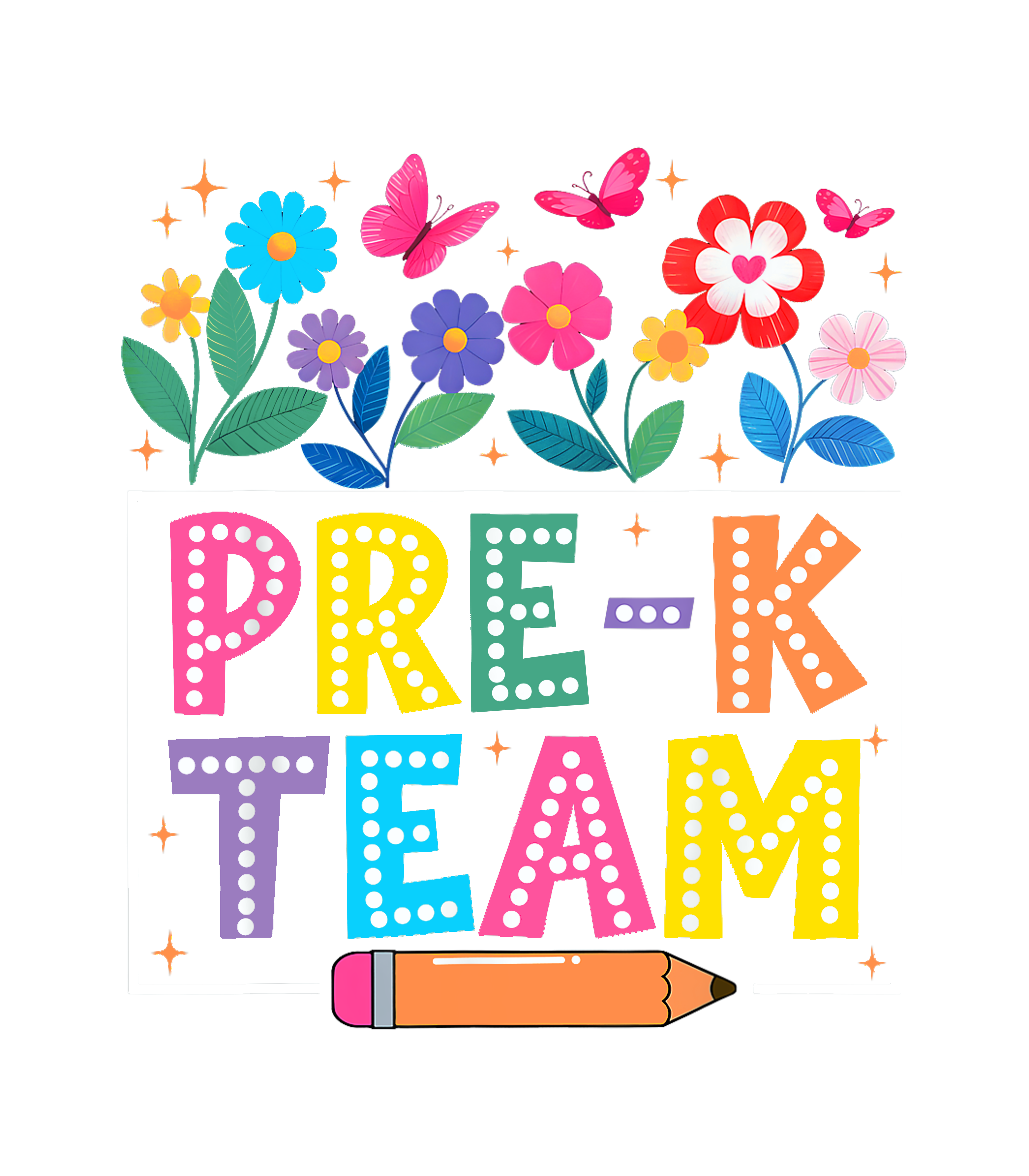 PreK Team Floral Classroom DTF Transfer