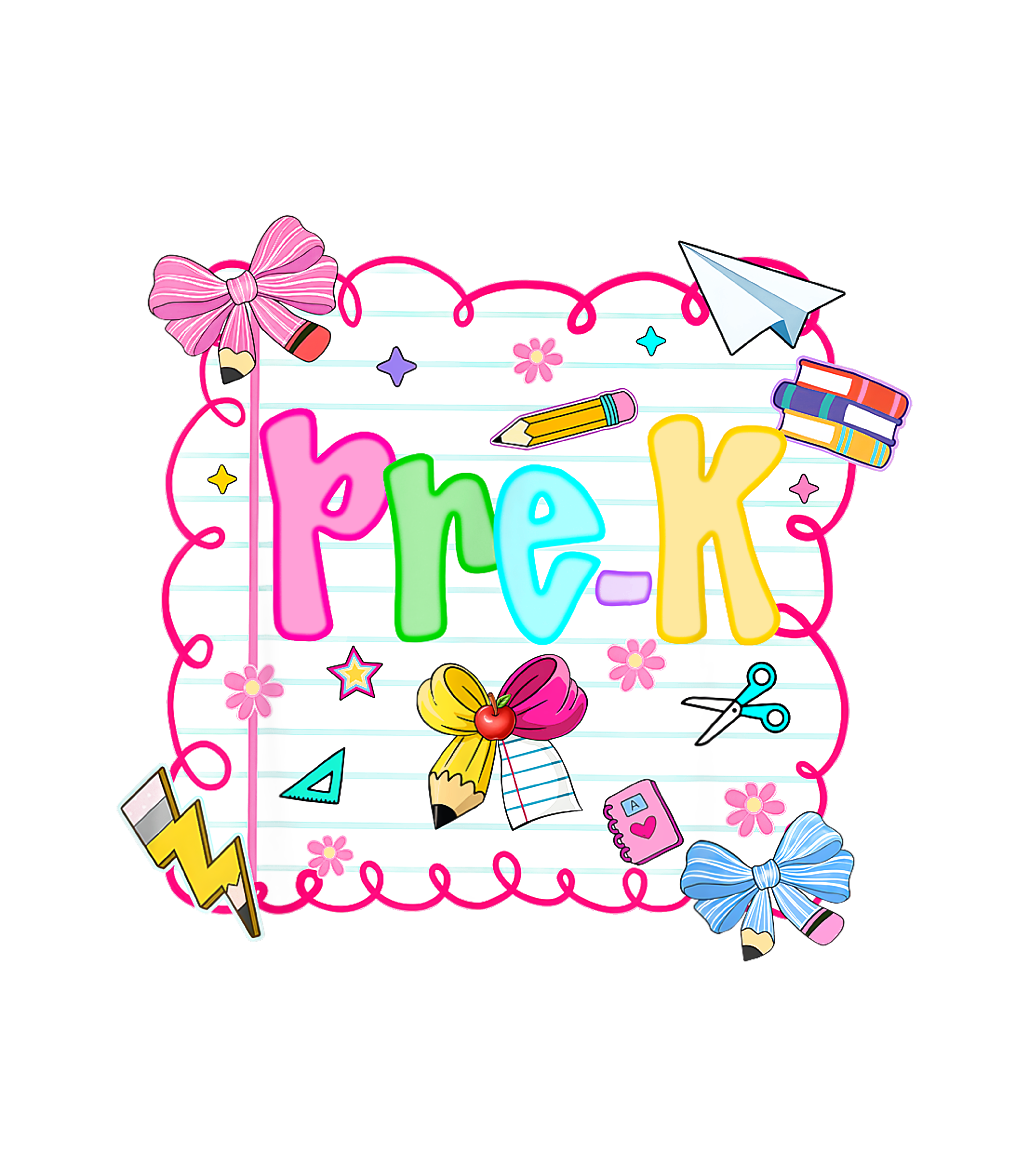 PreK School Notebook Cute Classroom DTF Transfer