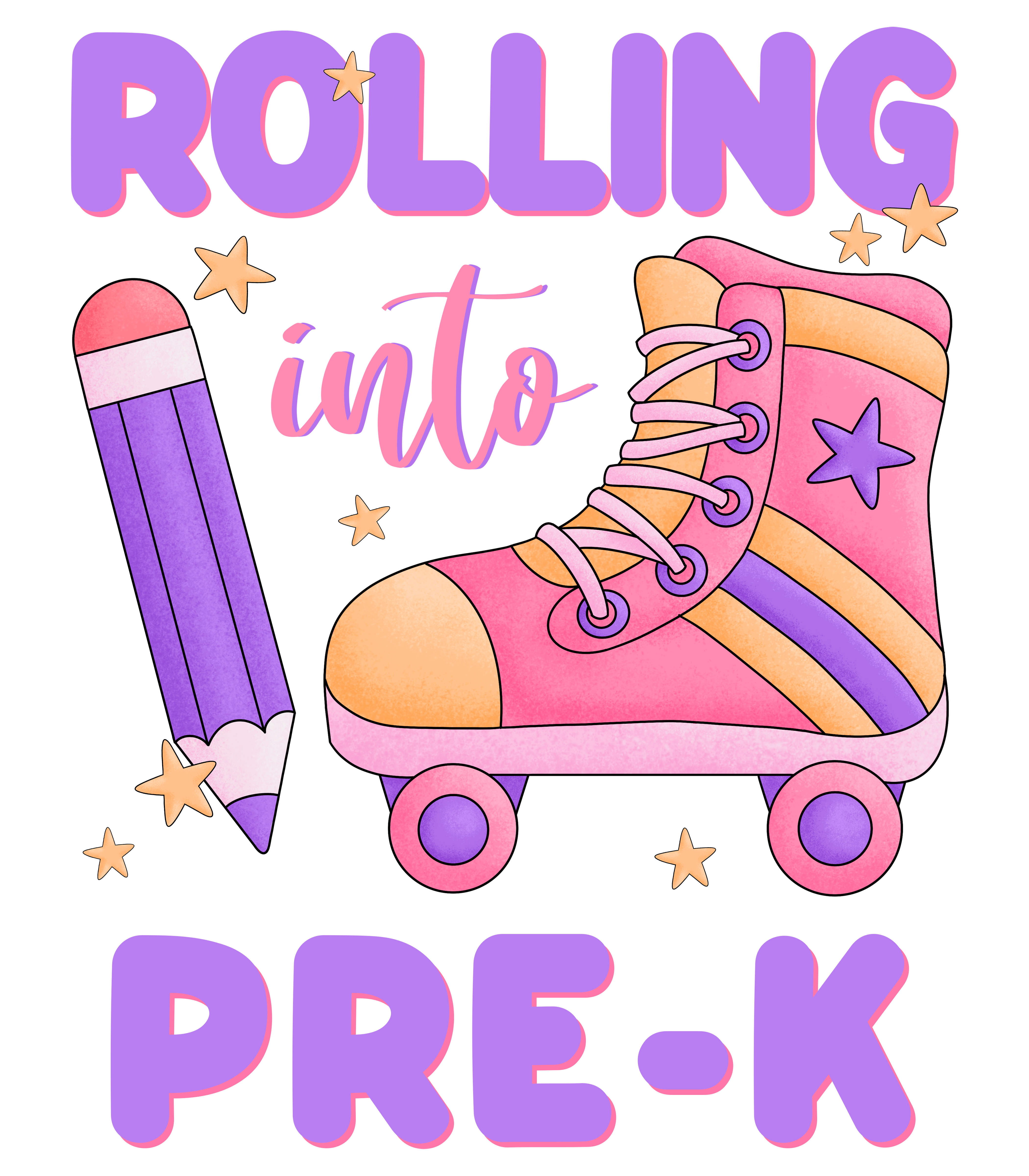 Rolling Into PreK Roller Skate DTF Transfer