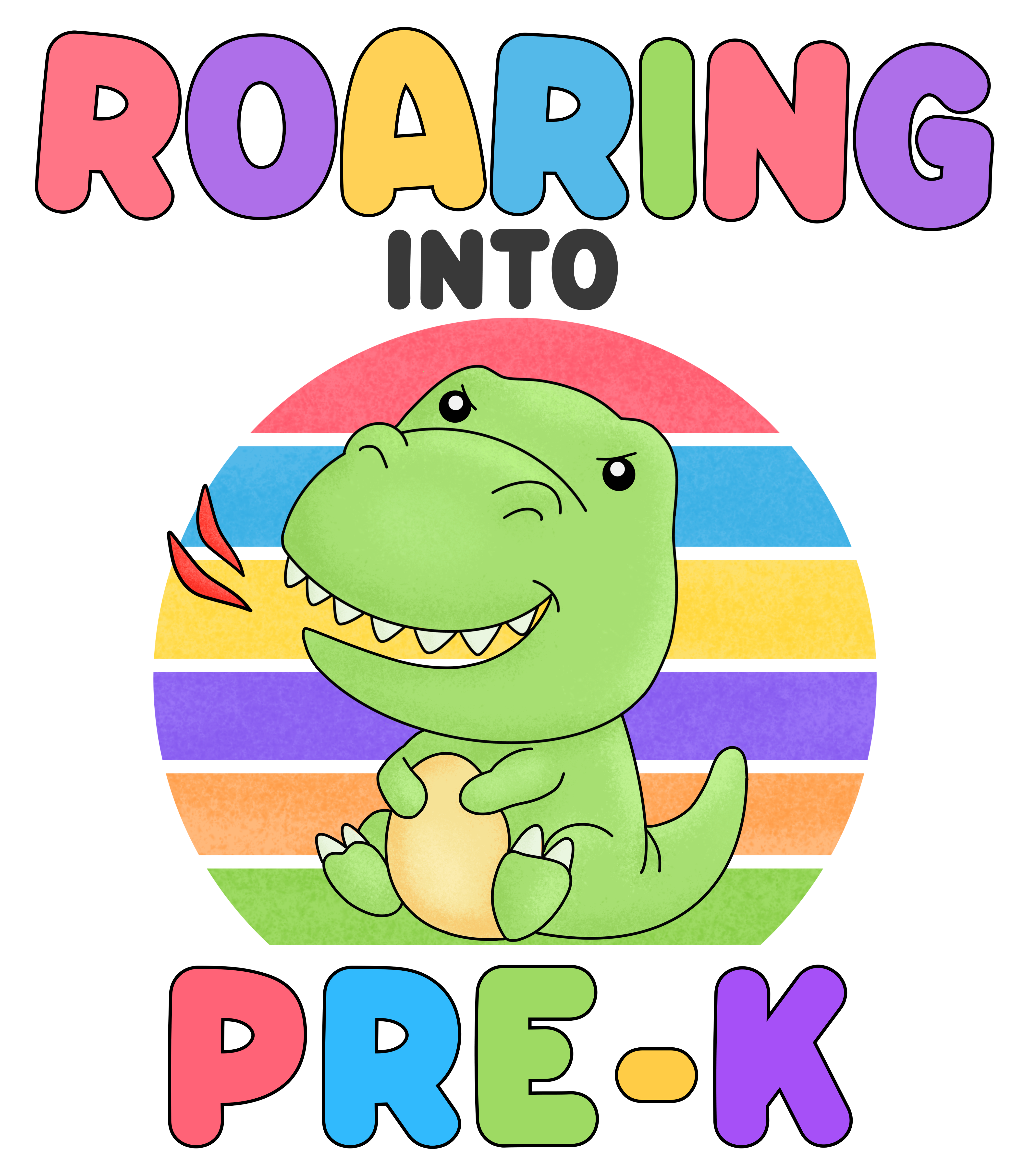 Roaring Into PreK Dinosaur DTF Transfer