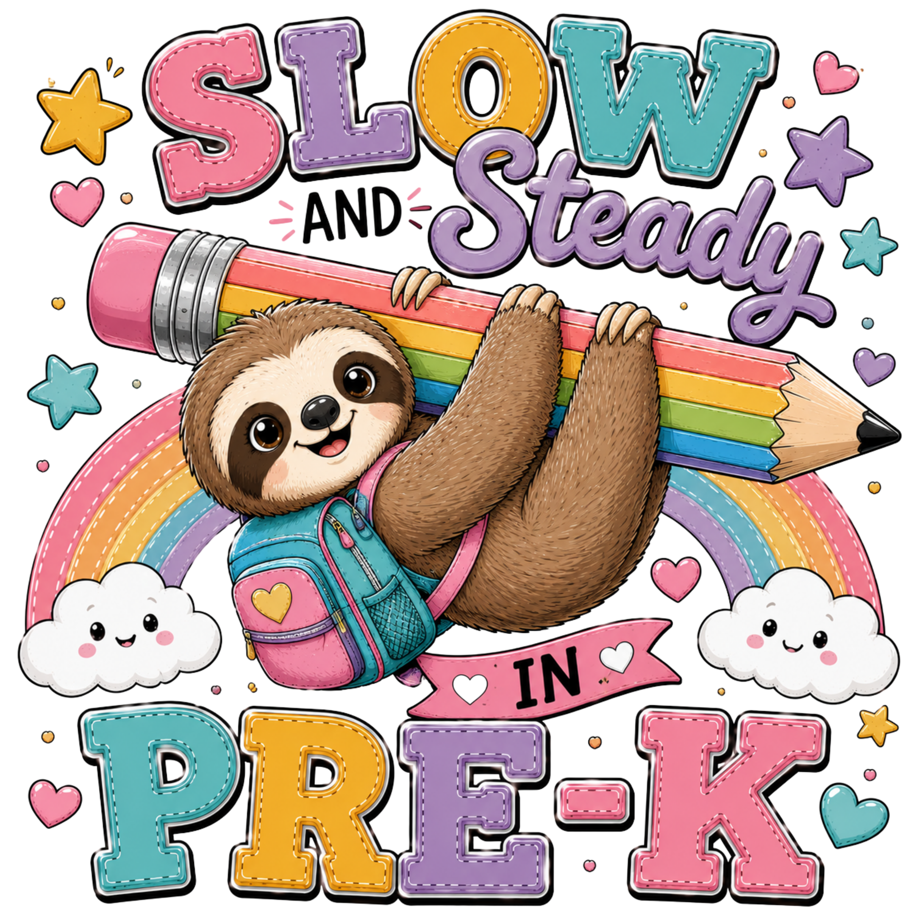 Slow And Steady Pre K DTF Transfer