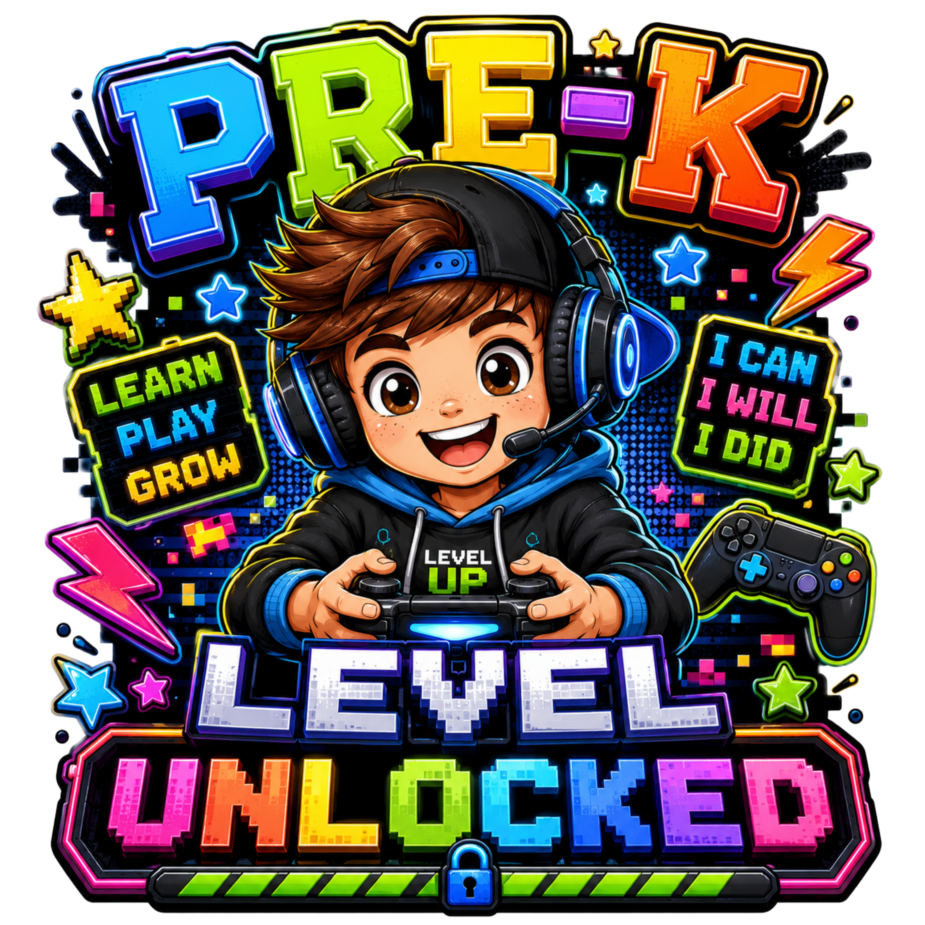 Pre K Level Unlocked DTF Transfer
