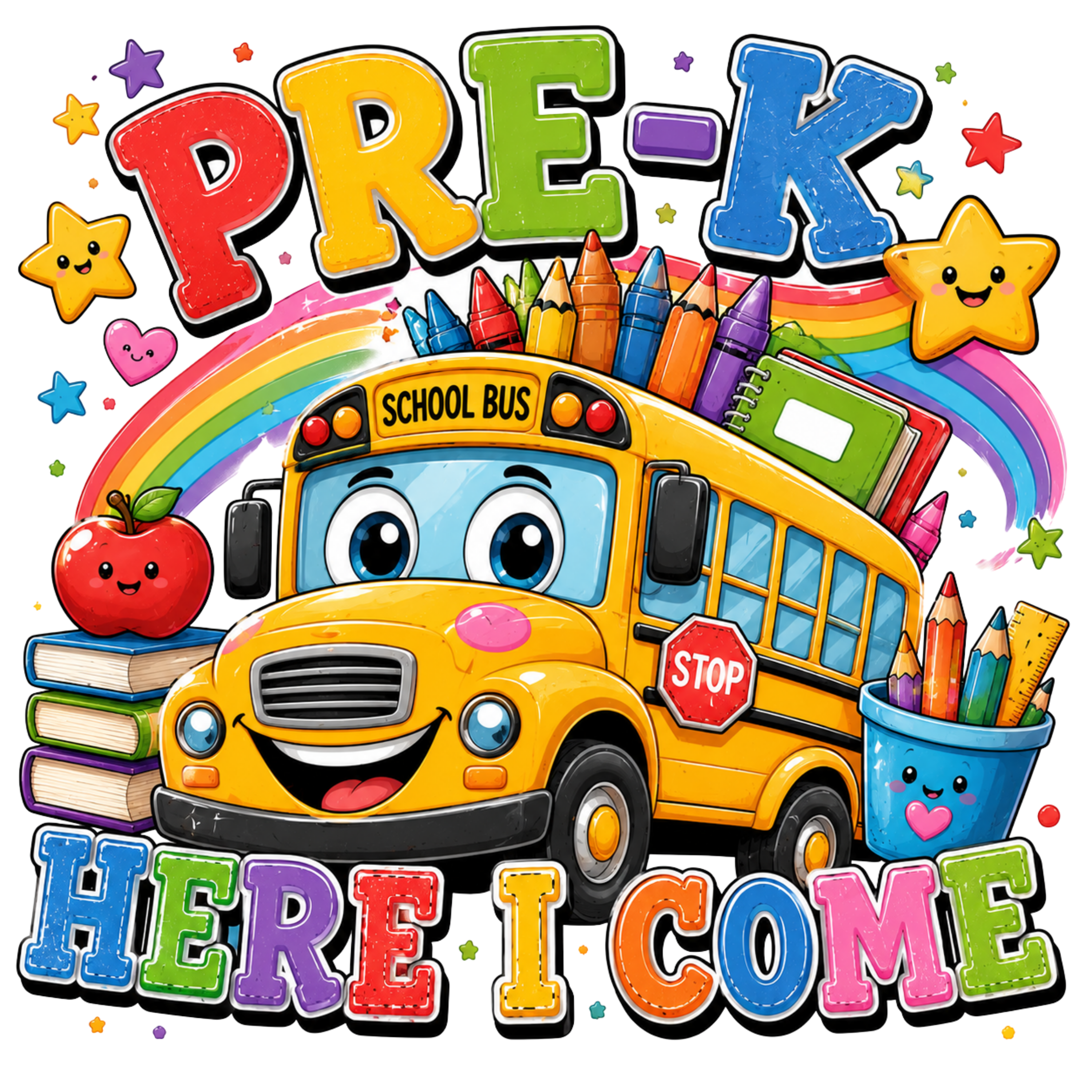 Pre K School Bus Adventure DTF Transfer